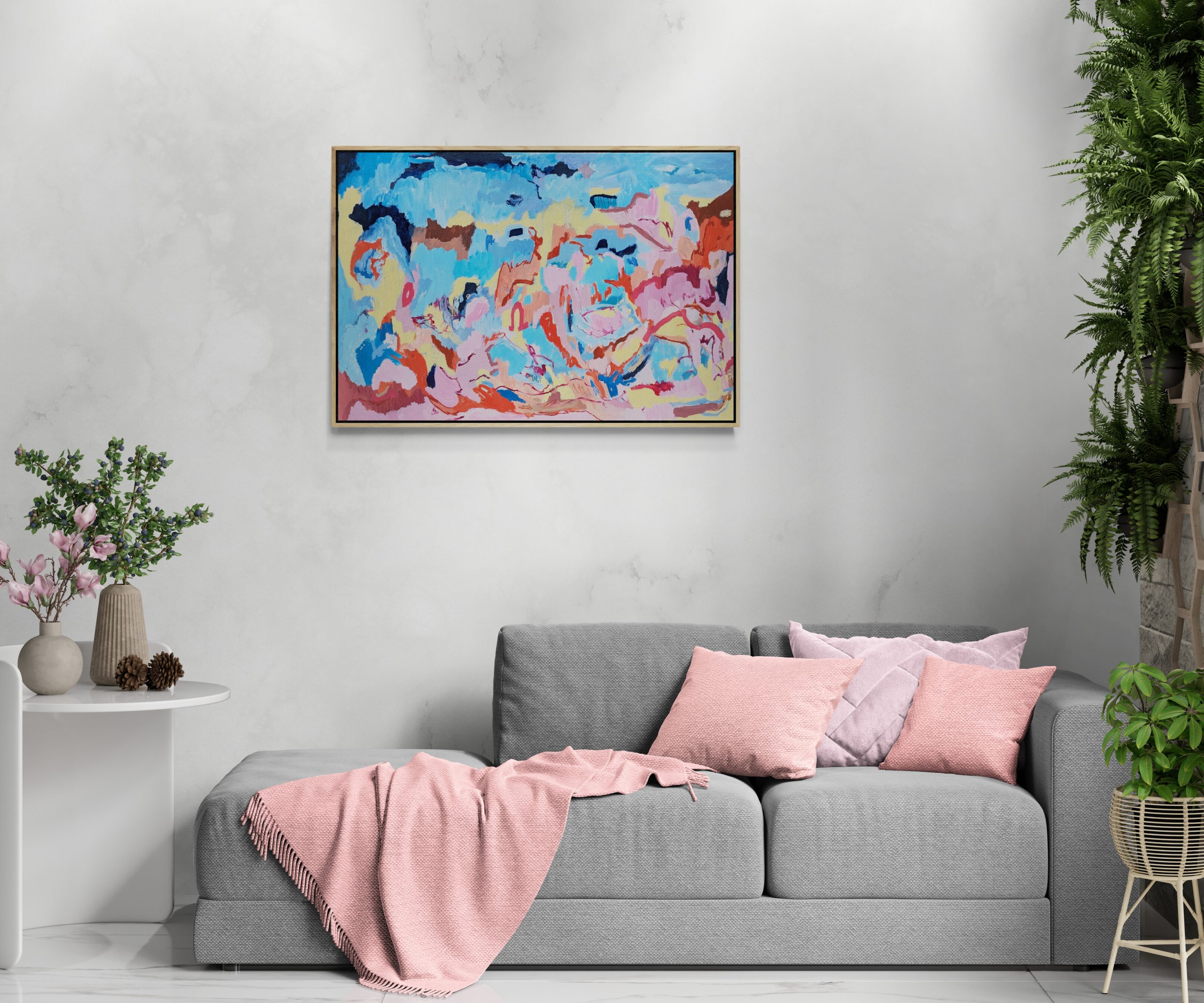 Living Room With Spotlit Wall (3)