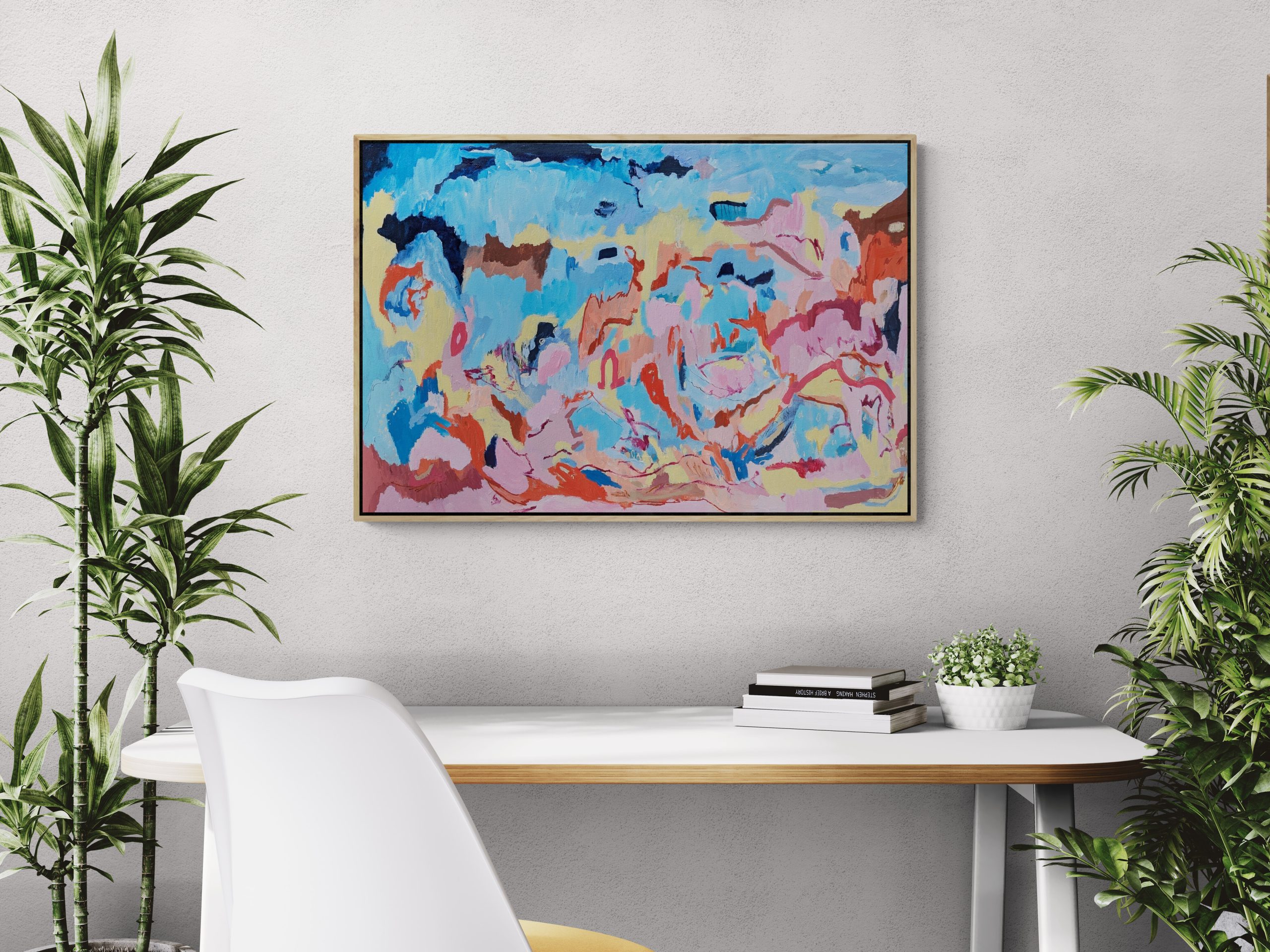 Home Office With Desk And Plants (1)