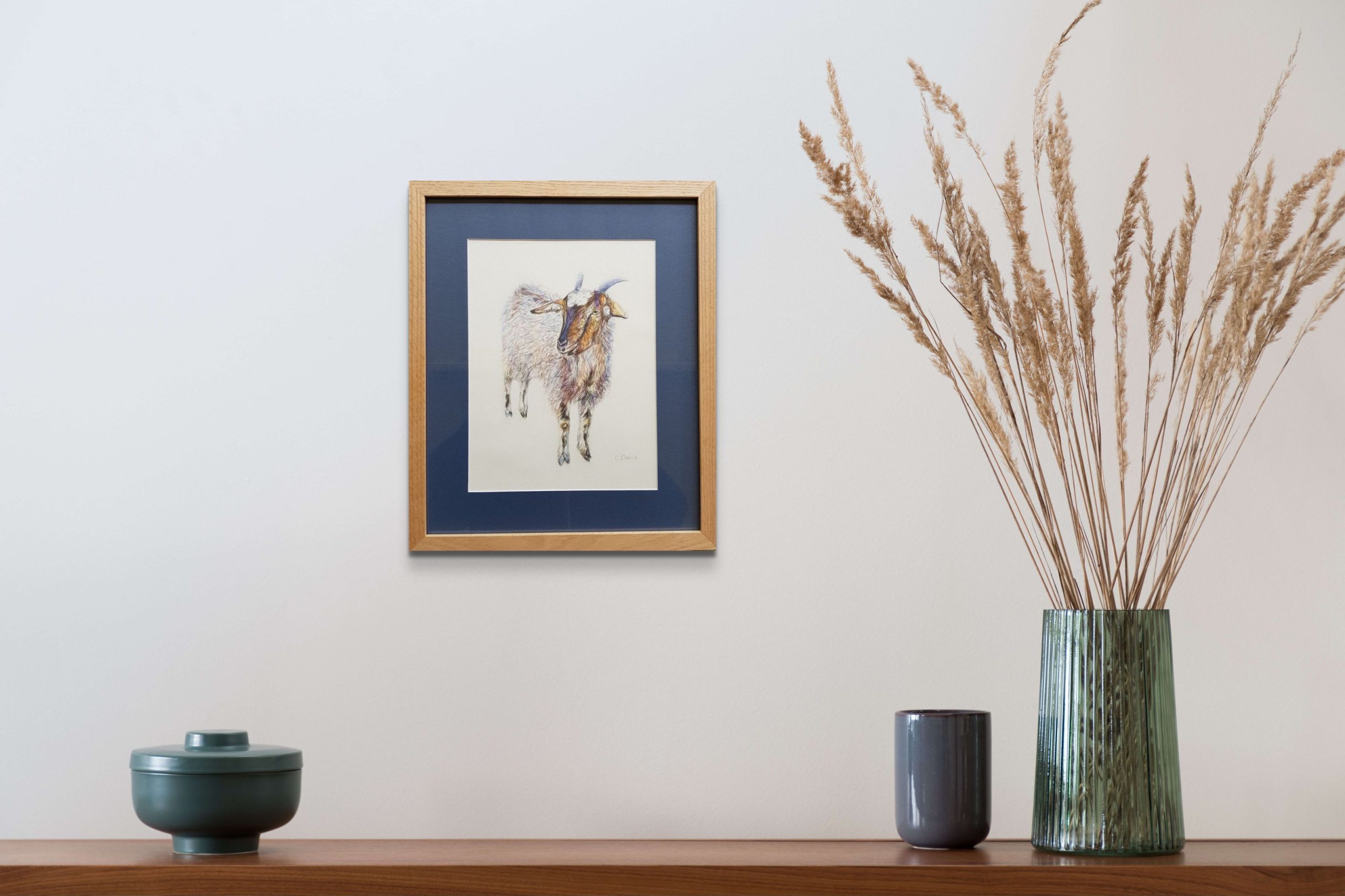 Goat Framed On Wall