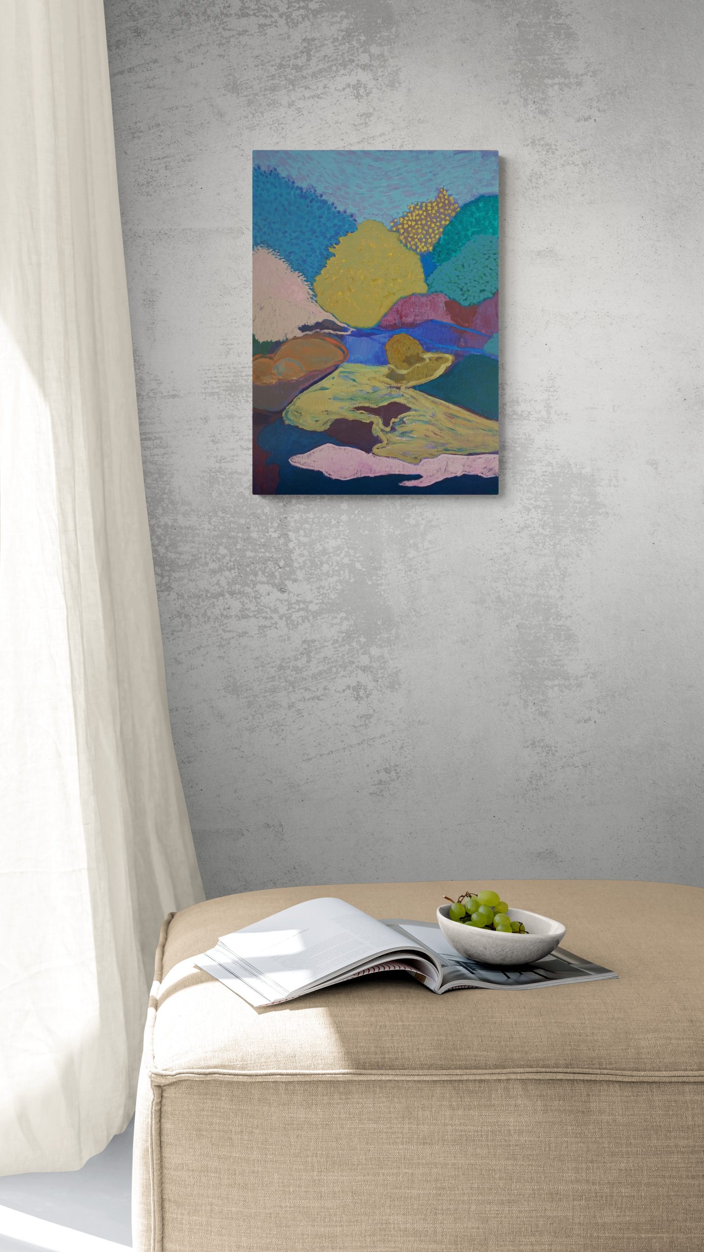 Minimal Room With Ottoman