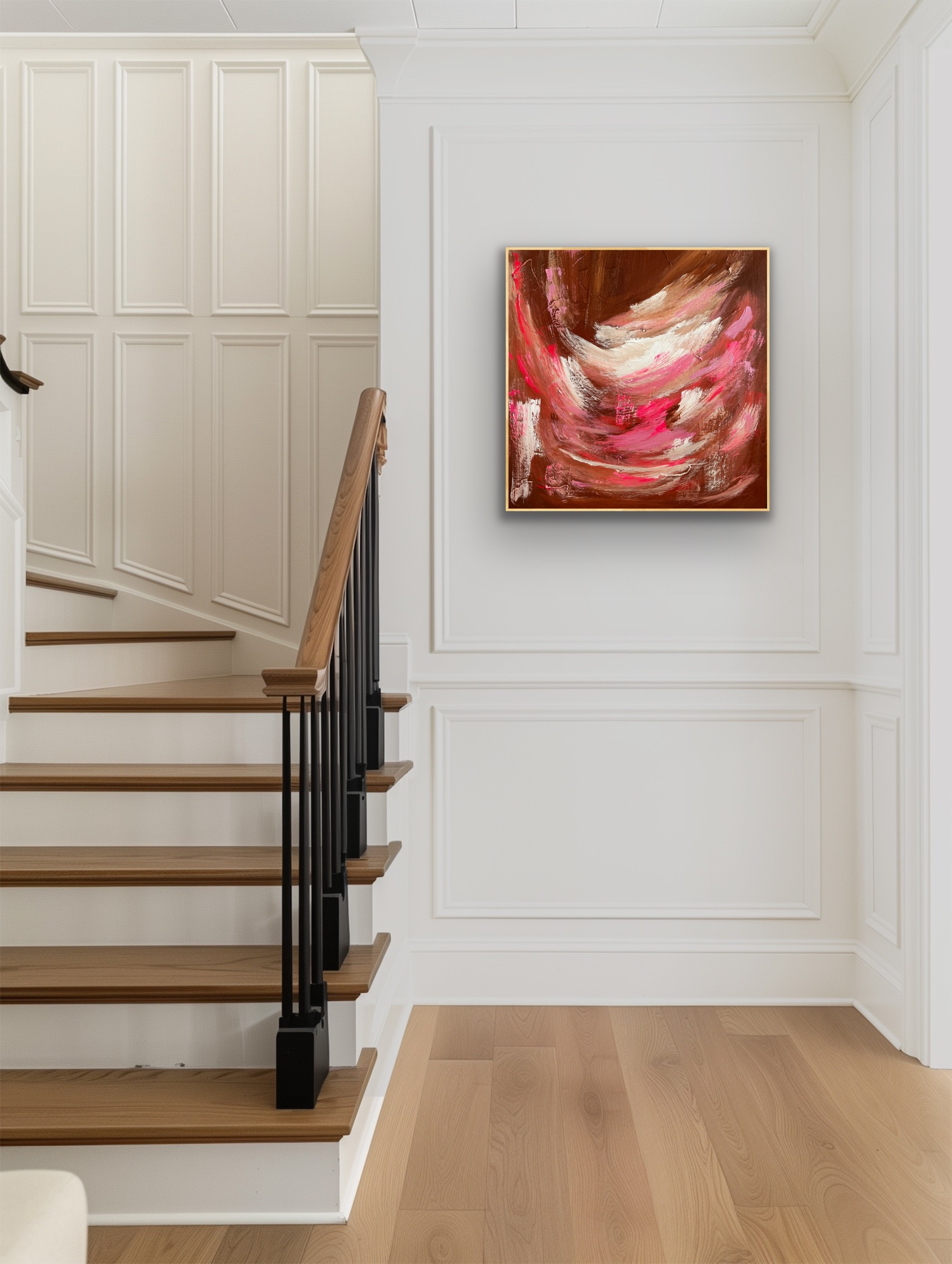 White And Brown Interior Alanah Jarvis Abstract Art