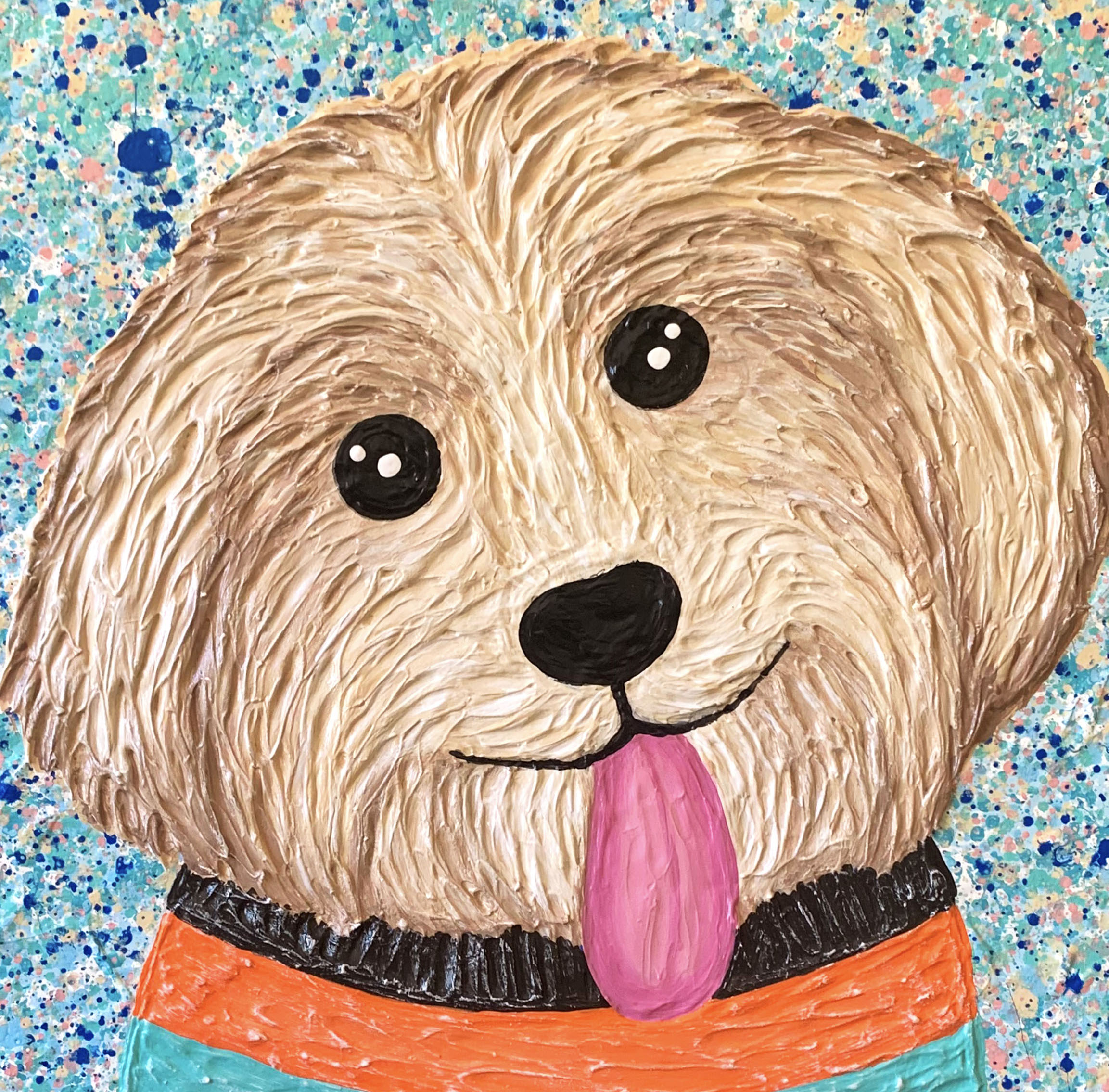 Close Up 1 Cavoodle Painting Miranda Lloyd Artist Dog Art Pets