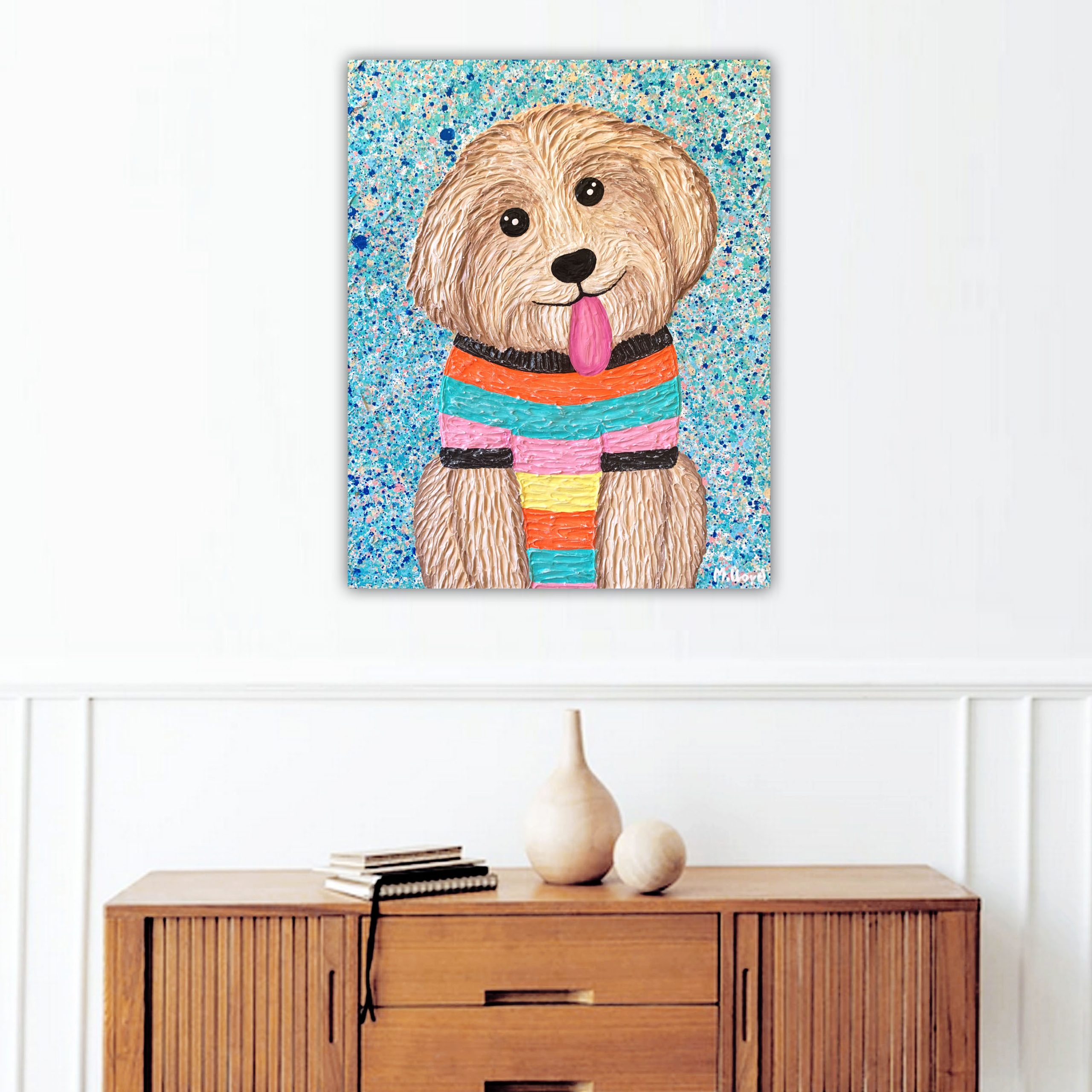 Lounge 2 Cavoodle Painting Miranda Lloyd Artist Dog Art Pets