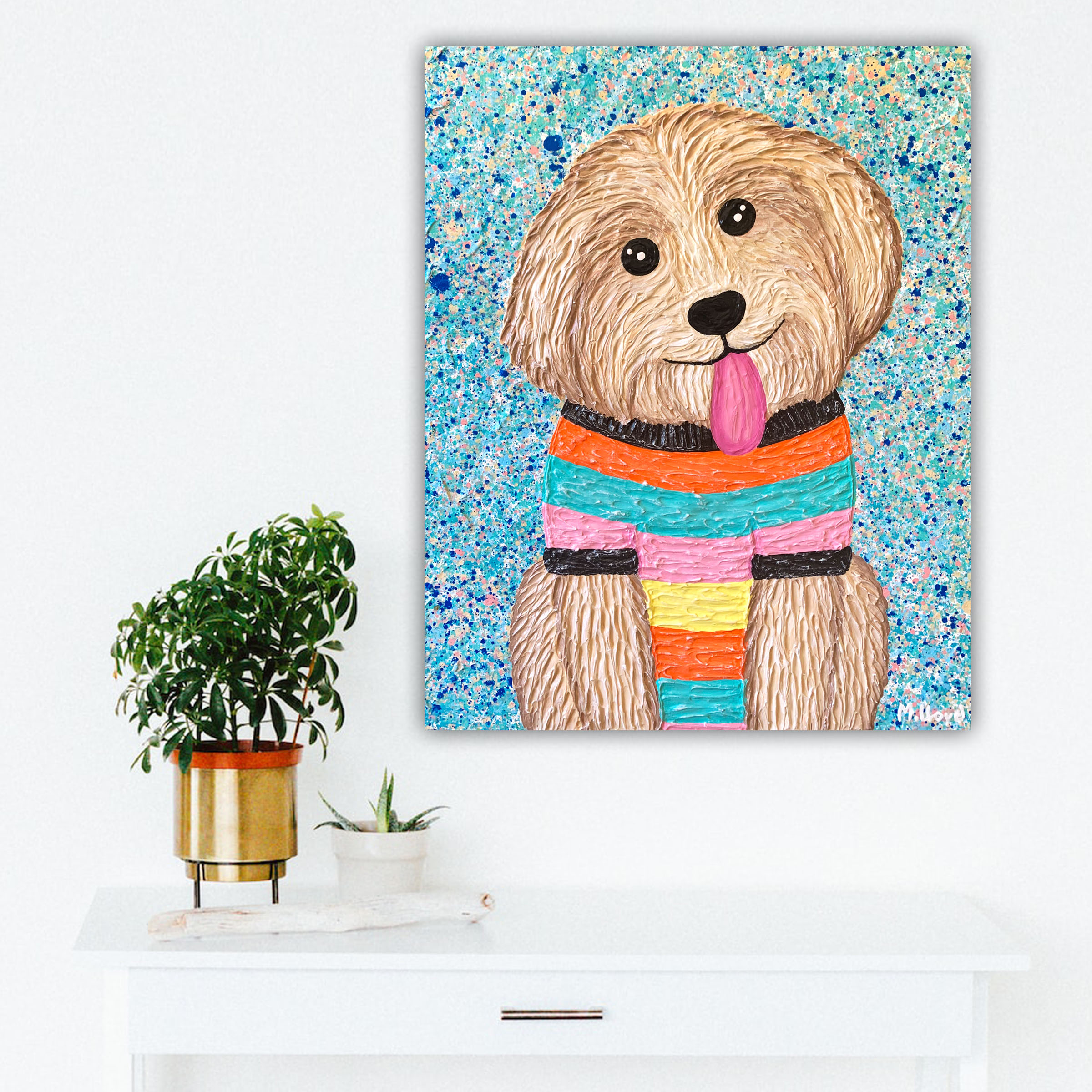 Lounge Cavoodle Painting Miranda Lloyd Artist Dog Art Pets