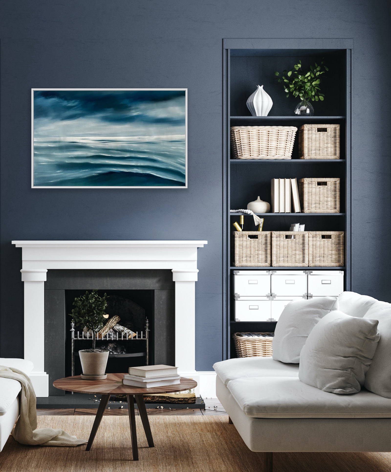 Blue And White Interior Alanah Jarivs Ocean Art