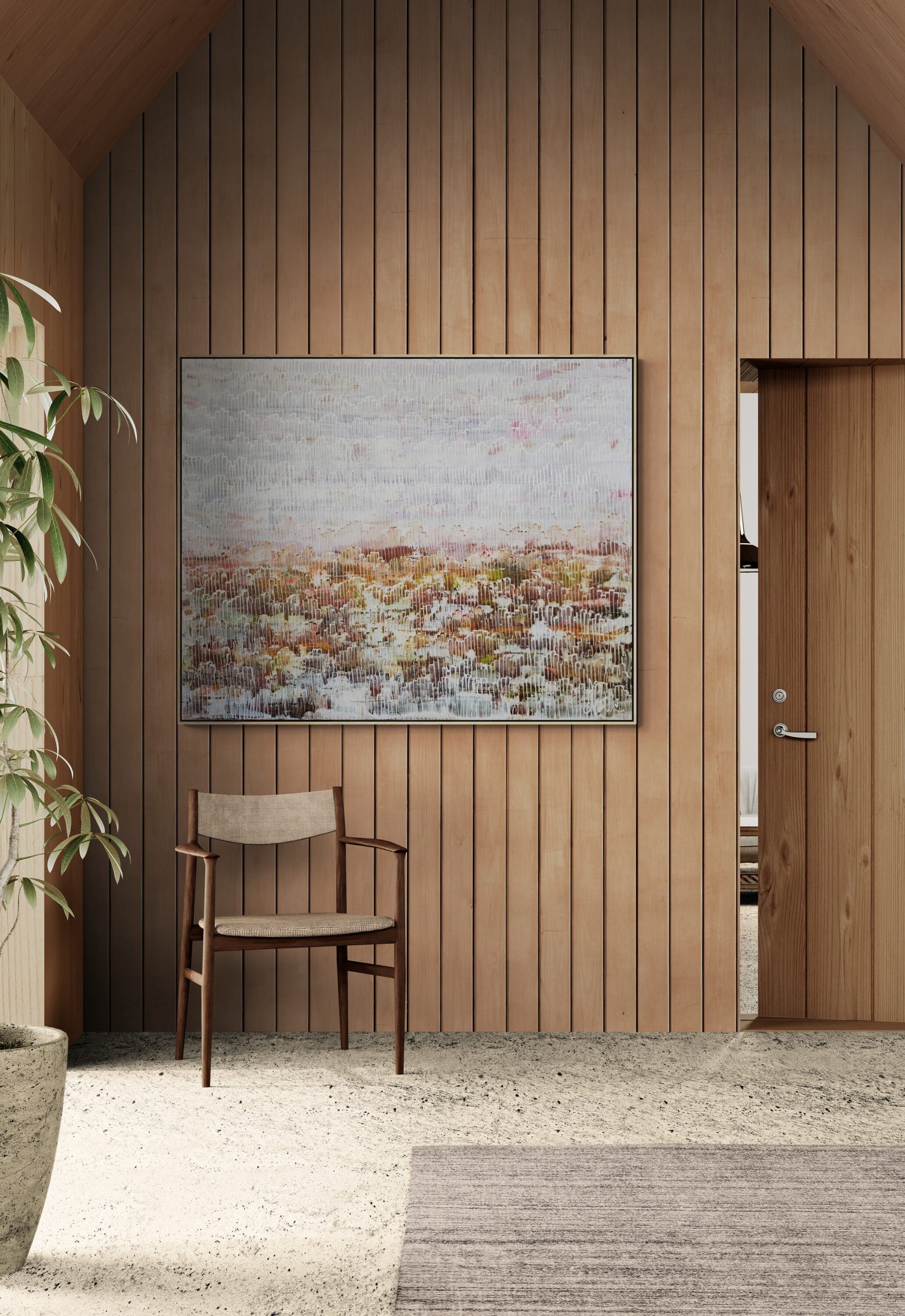 Interior Foyer With Wooden Chair (2)