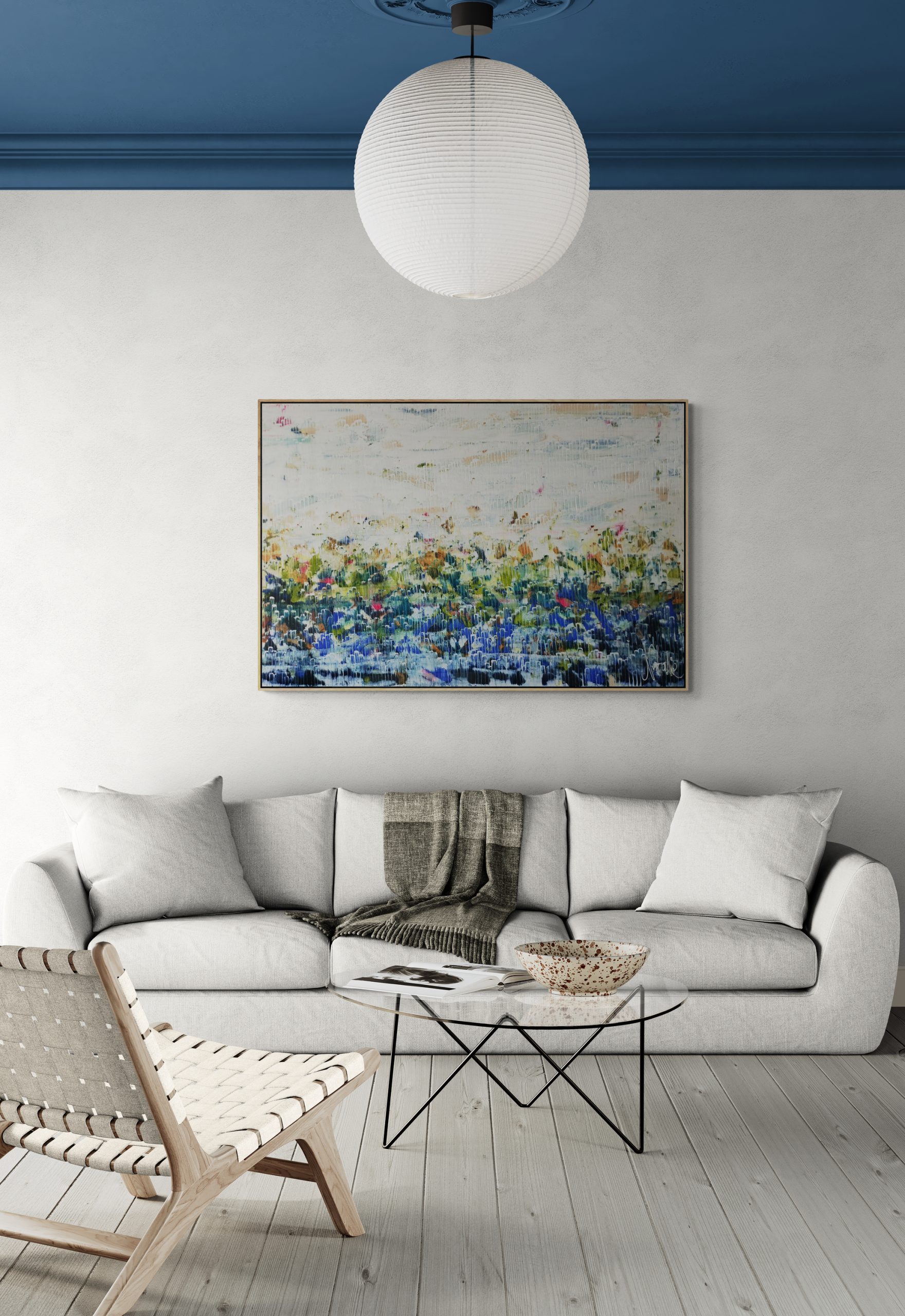 Living Room With Paper Pendant (1)