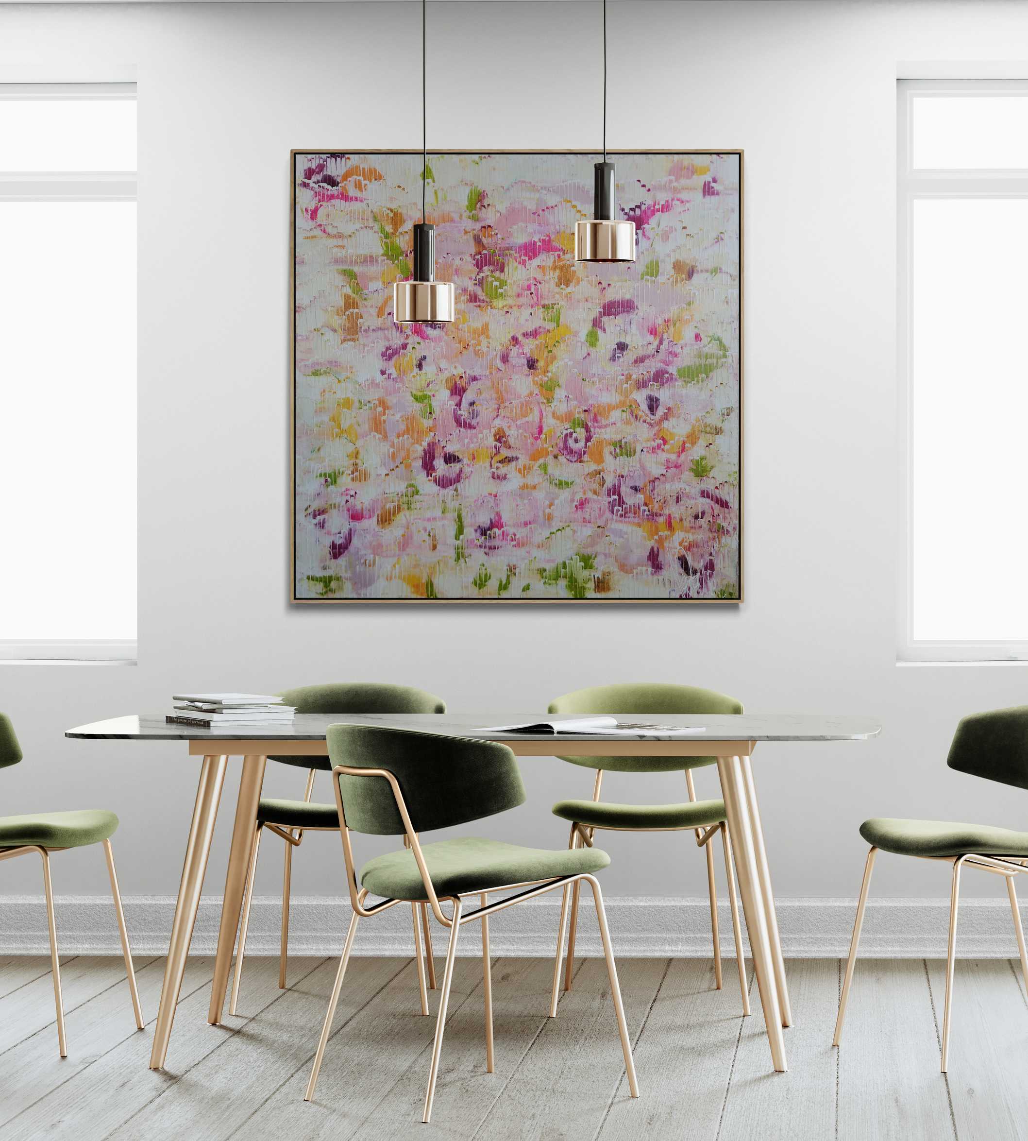 Modern Dining Area With Large Plant (1)