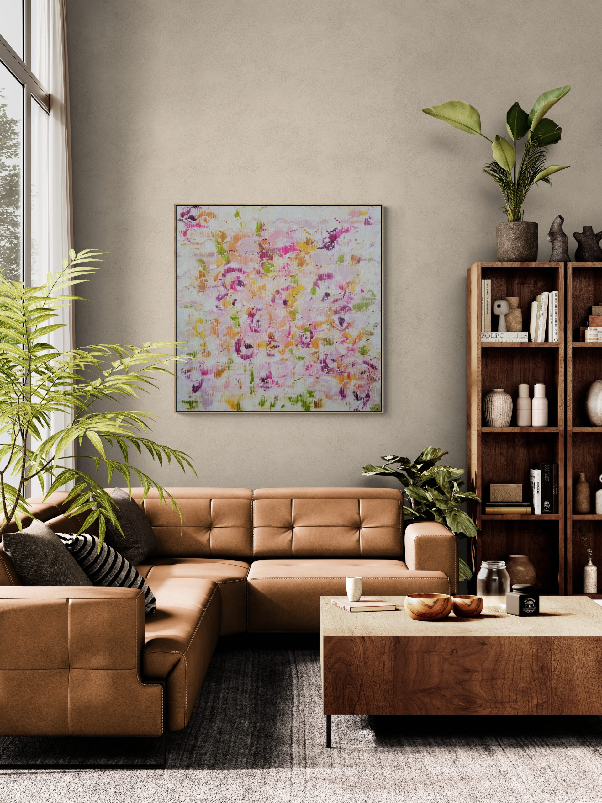 Living Room With Leather Corner Sofa (3)