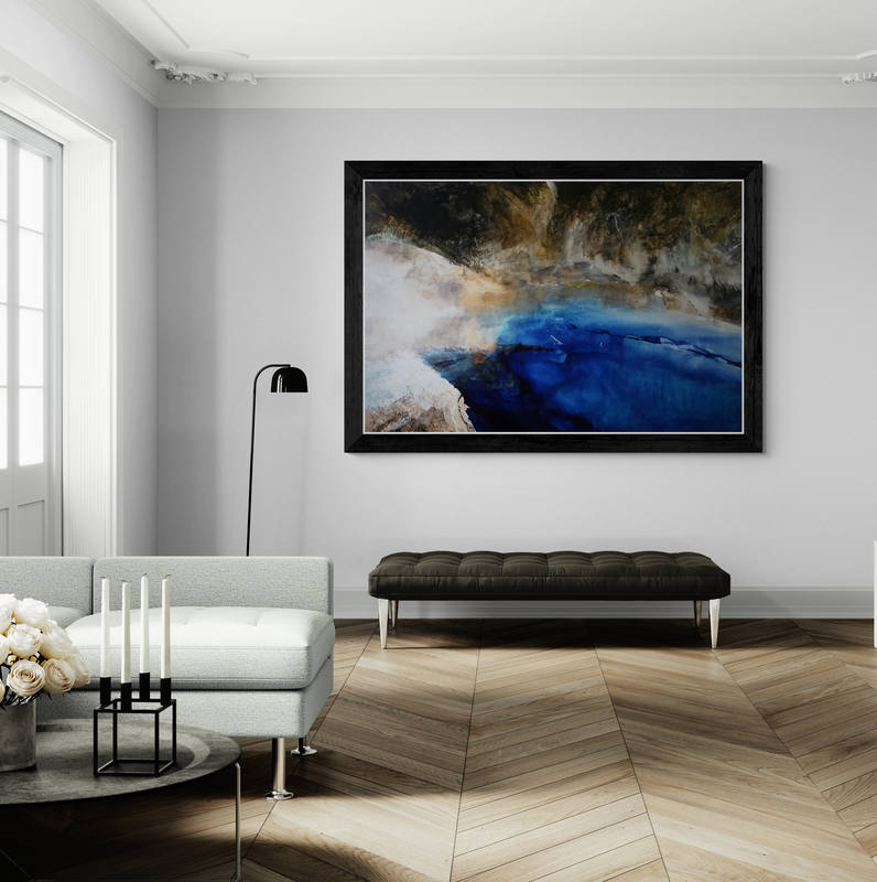 Canvy Under Current Elegant Living Room With Unique Sculpture