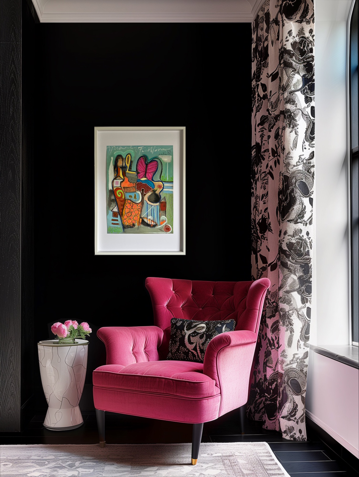 Messages Fly Away Insitu Black Wall