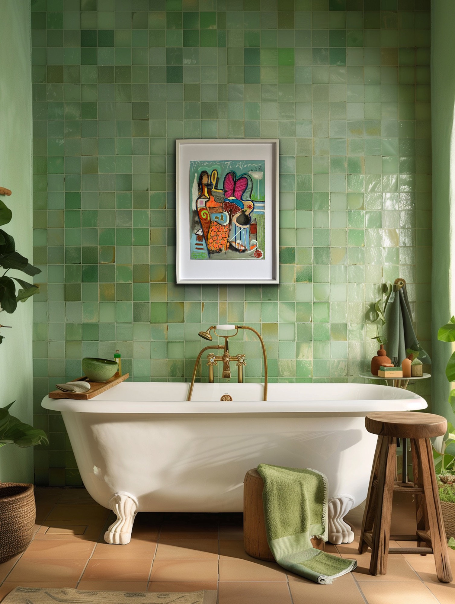 Messages Fly Far Away Insitu Green Wall