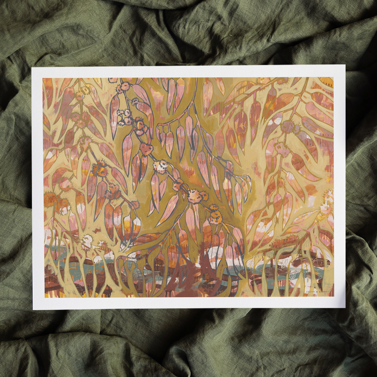 Lr 074 Mountain Ash Moment I Smith & Brooks Art Buy Wall Art Melbourne Art Semi Abstract Australian Native Species