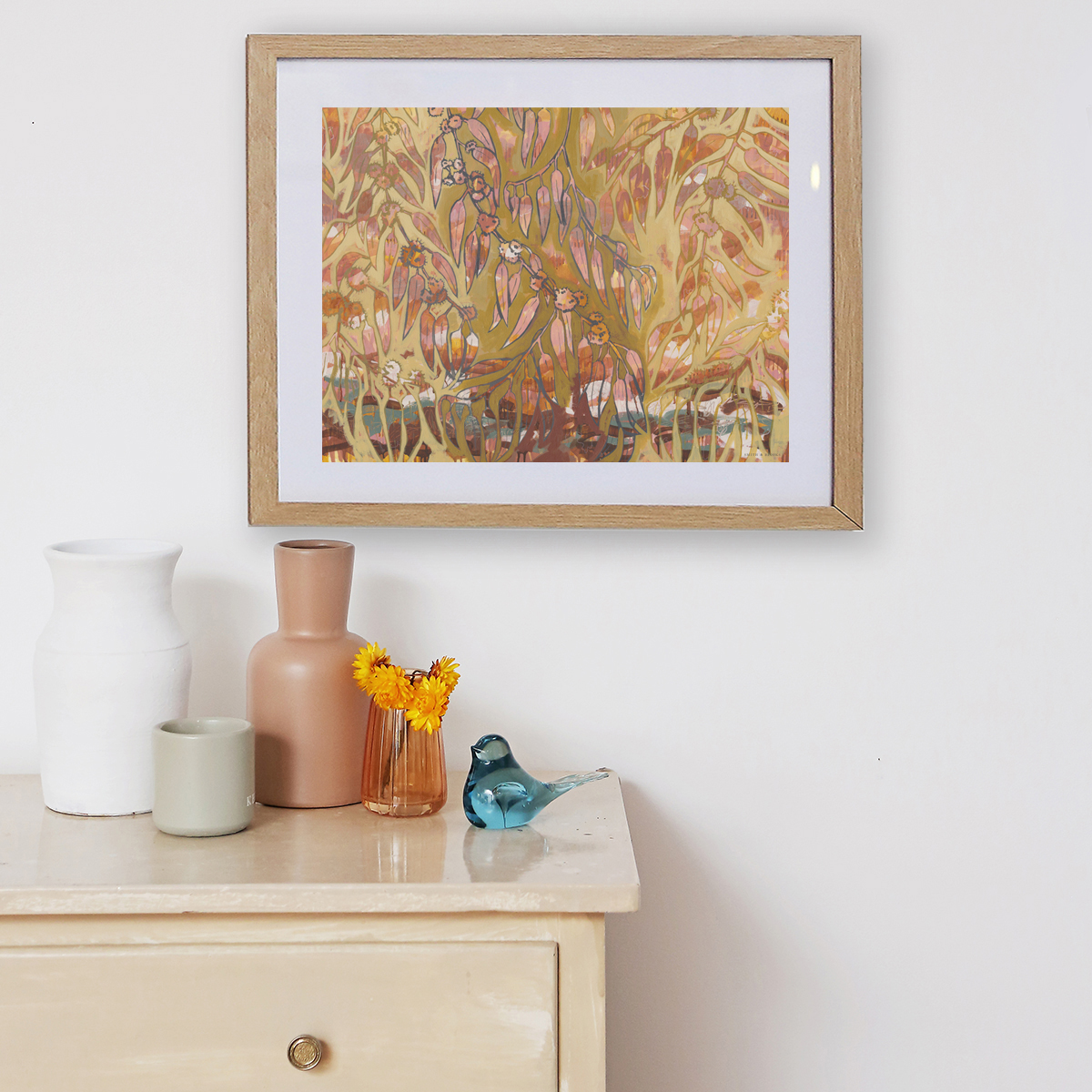 Lr 075 Mountain Ash Moment I Smith & Brooks Art Buy Wall Art Melbourne Art Semi Abstract Australian Native Species