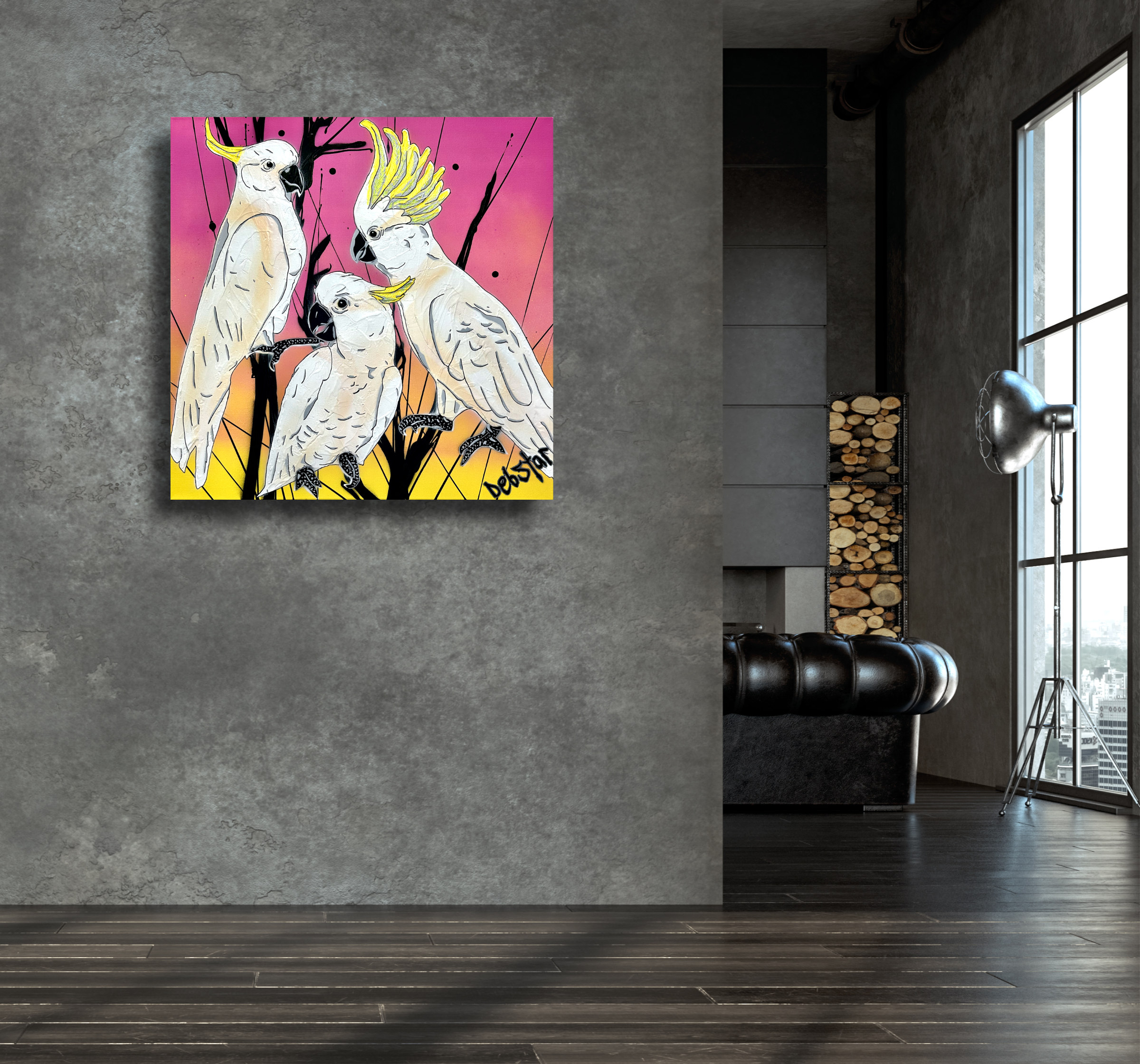 Living Room Interior In Loft, Industrial Style