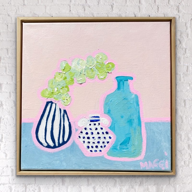 Blue Pots With Eucalyptus