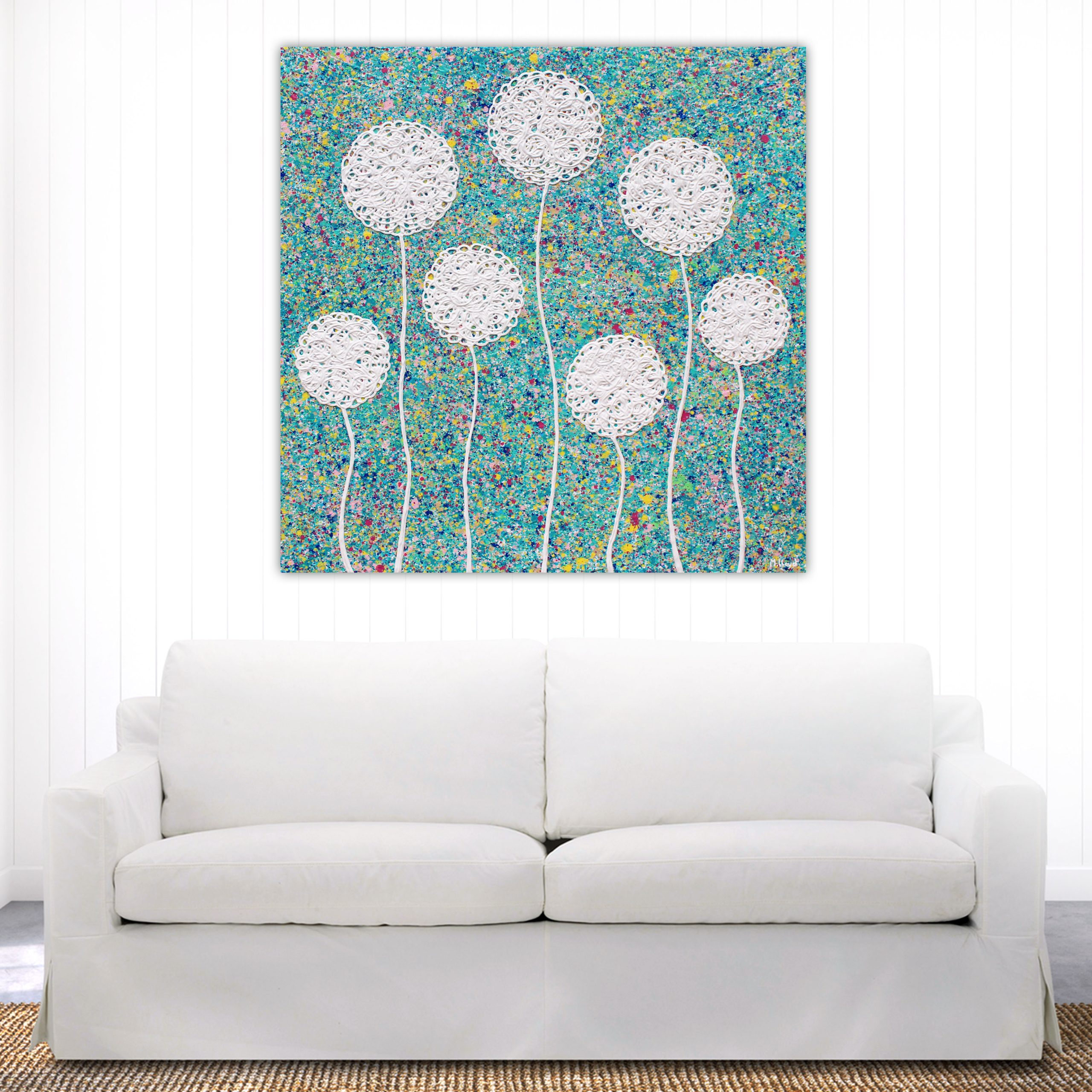 Lounge 1 Flowers Coastal Tropical Wild Flowers 100cm X 100cm