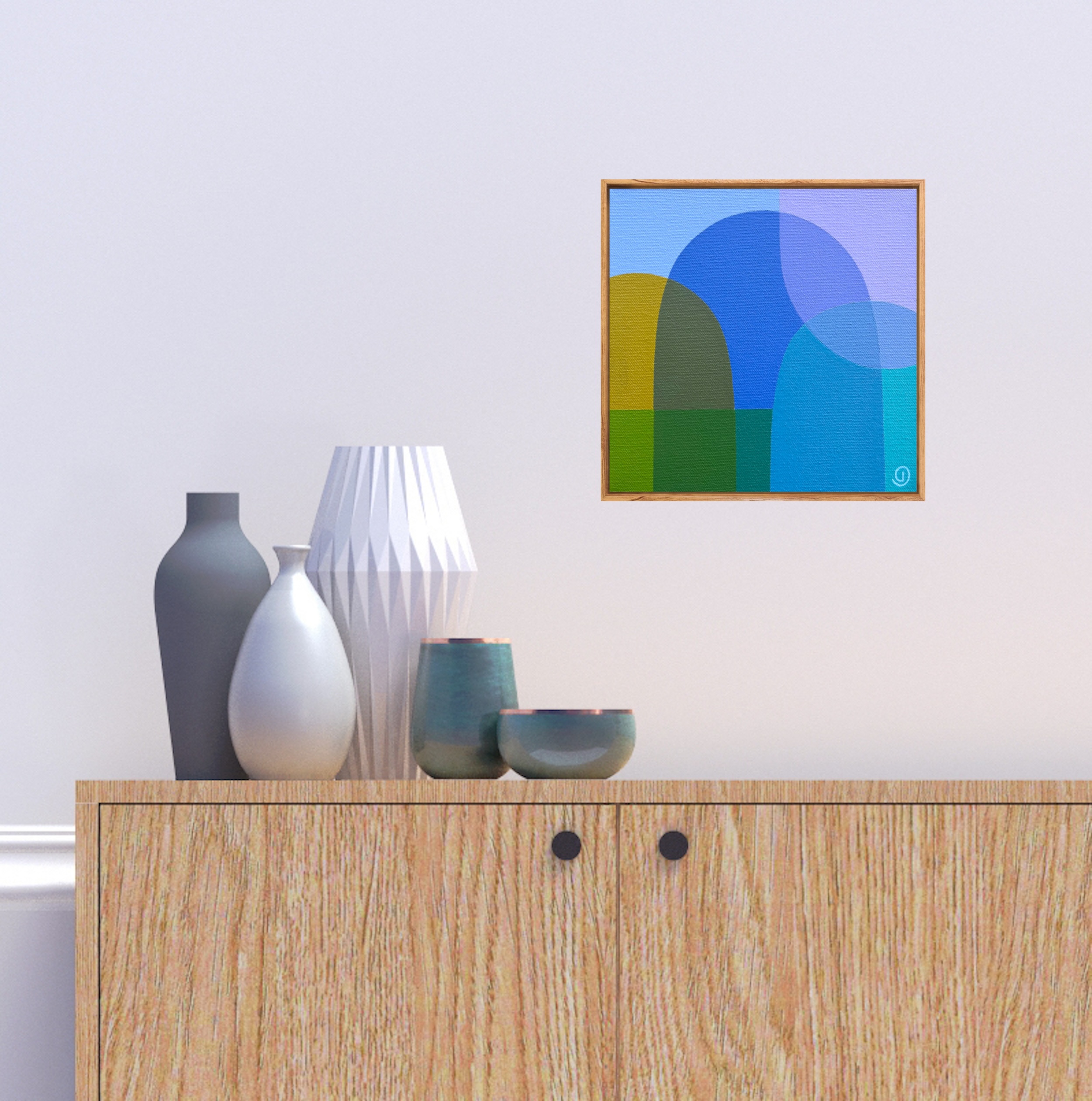 Charlotte De Pace Eclipse I Abstract Painting Insitu Above Console Art Lovers Australia