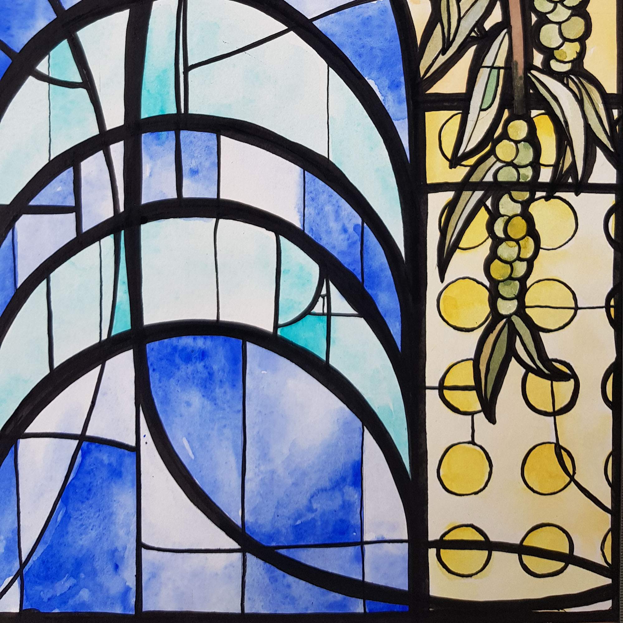 Gumnuts In Blue Vase By Nicola Cowie Details