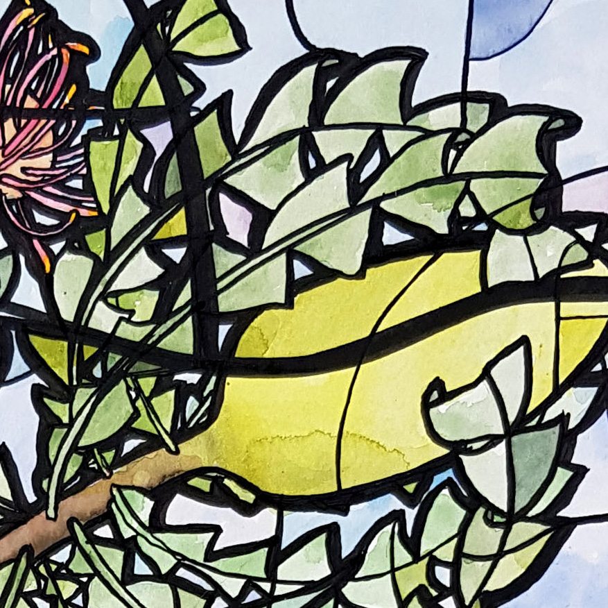 Bouquet In Rainbow Vase By Nicola Cowie Detail 4