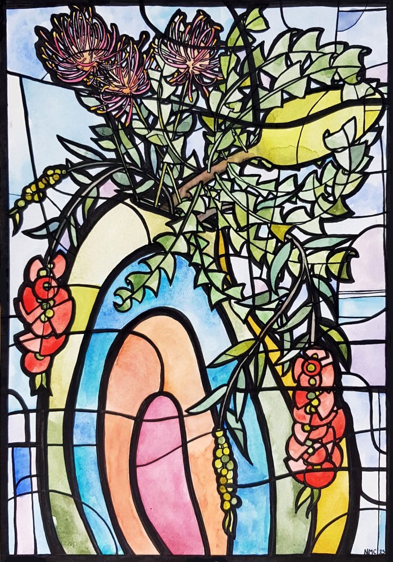 Bouquet in Rainbow Vase