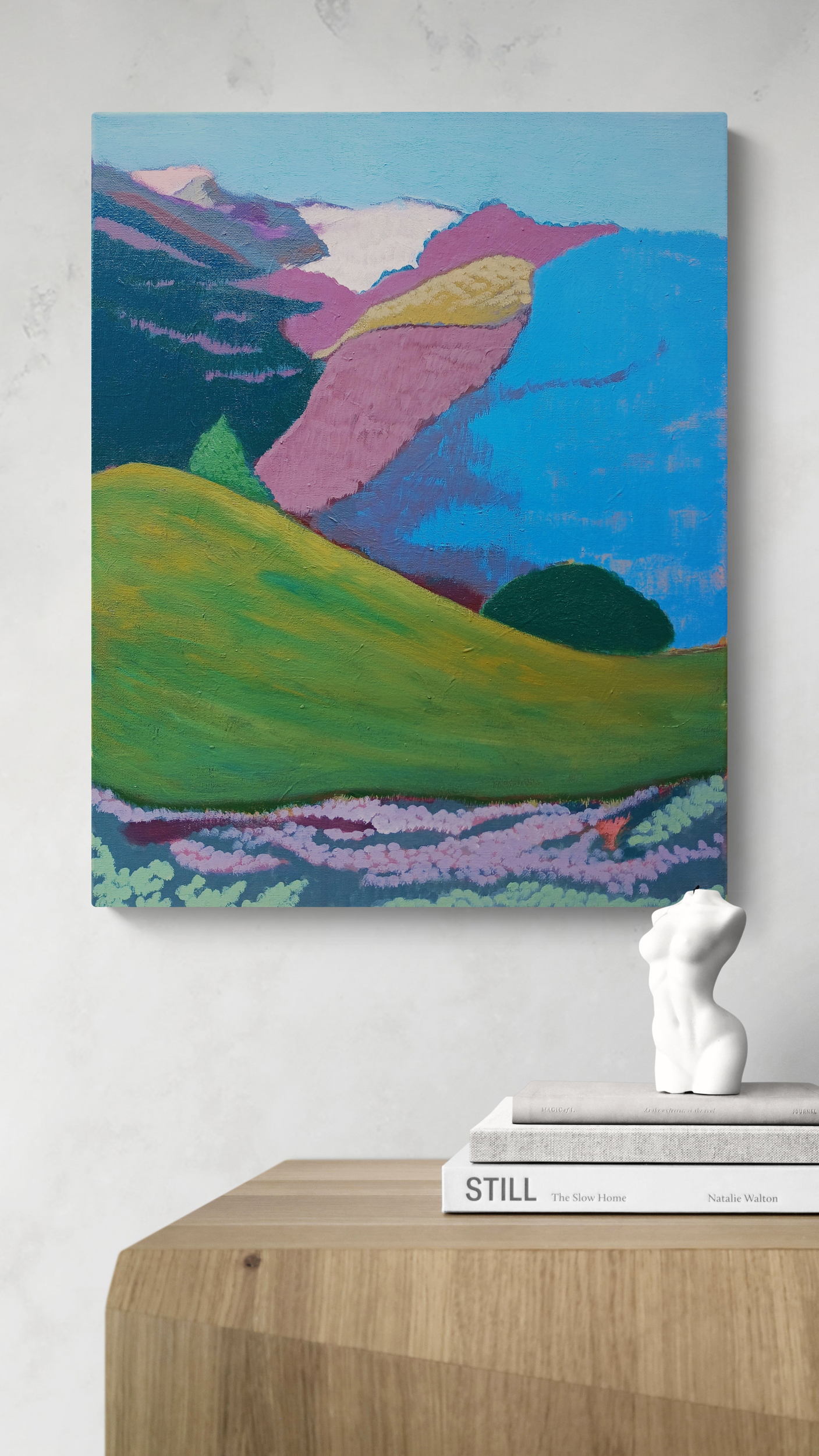 Body Candle And Books On Cabinet