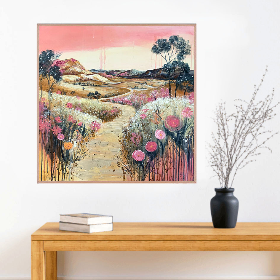Sydney Artist Leni Kae The Road To Eden 60x60cm Canvas Art Interior Design