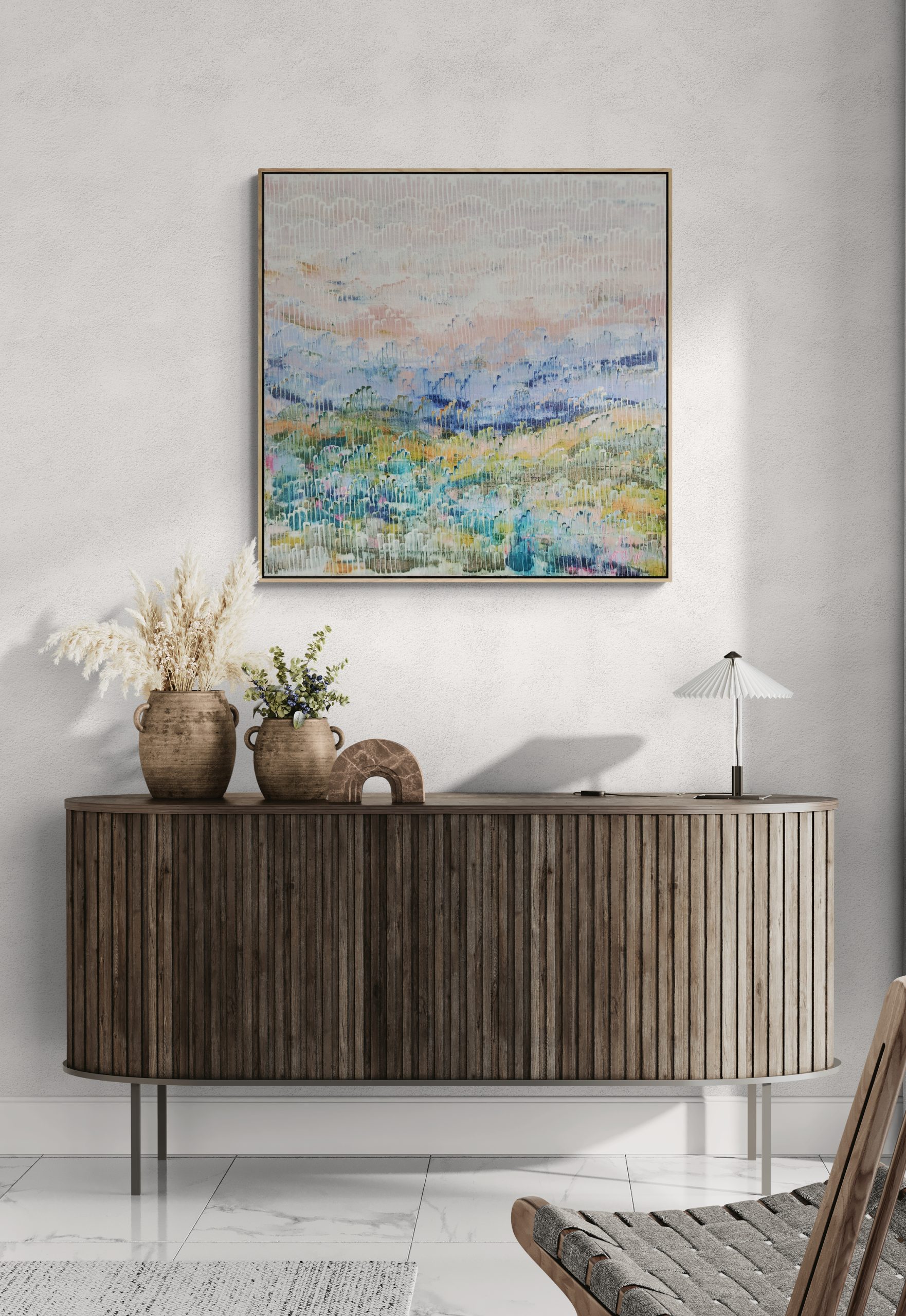 Minimal Living Area With Wooden Furniture