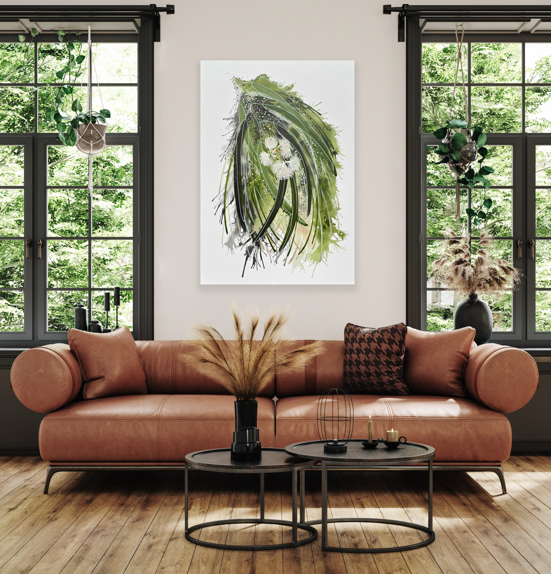 Smoking Ceremony Anthony Walker 70x100 Milbi Design Aboriginal Art Feb 2025 Med Res In Situ