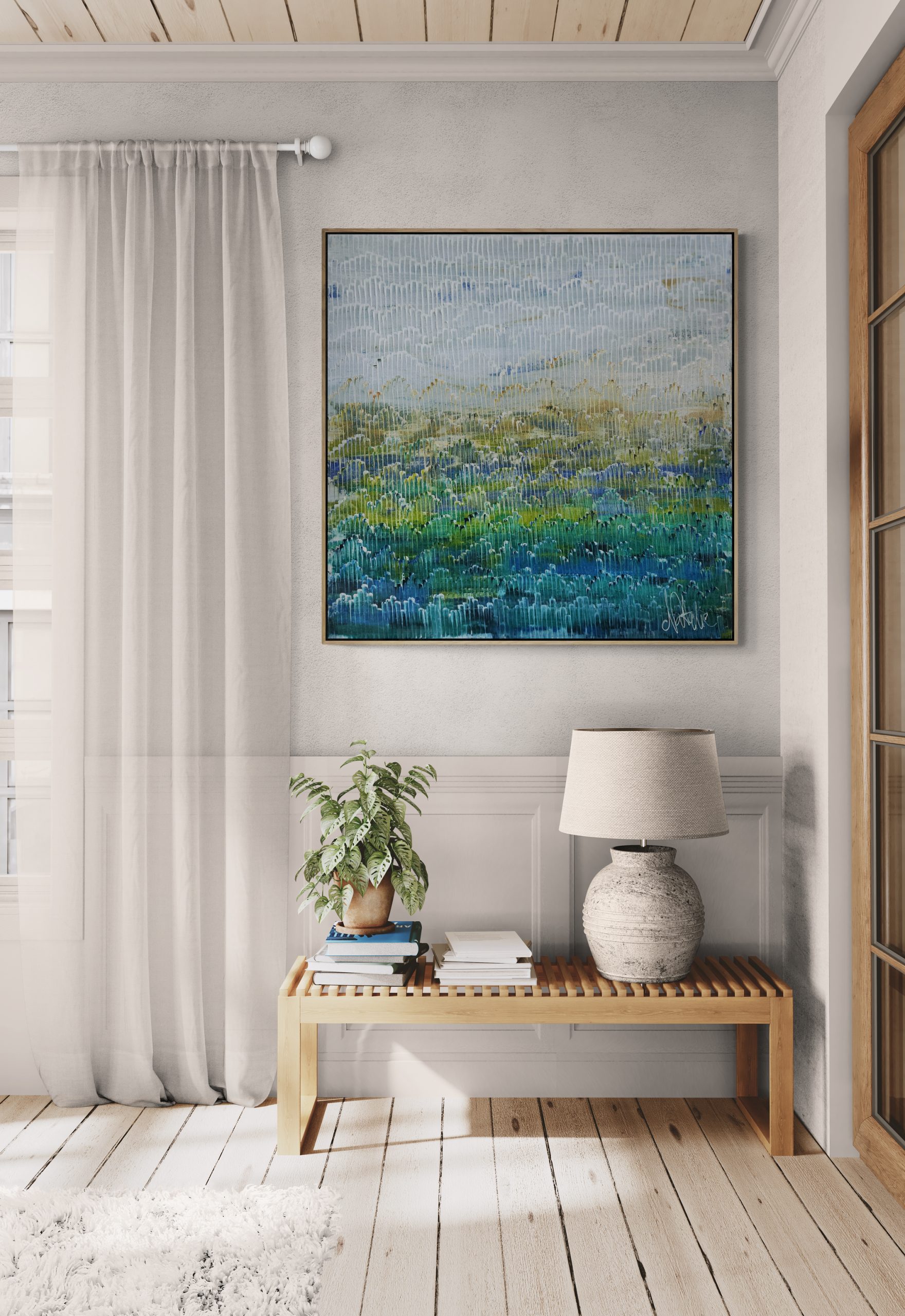 Living Room Corner With Lamp And Plant (5)