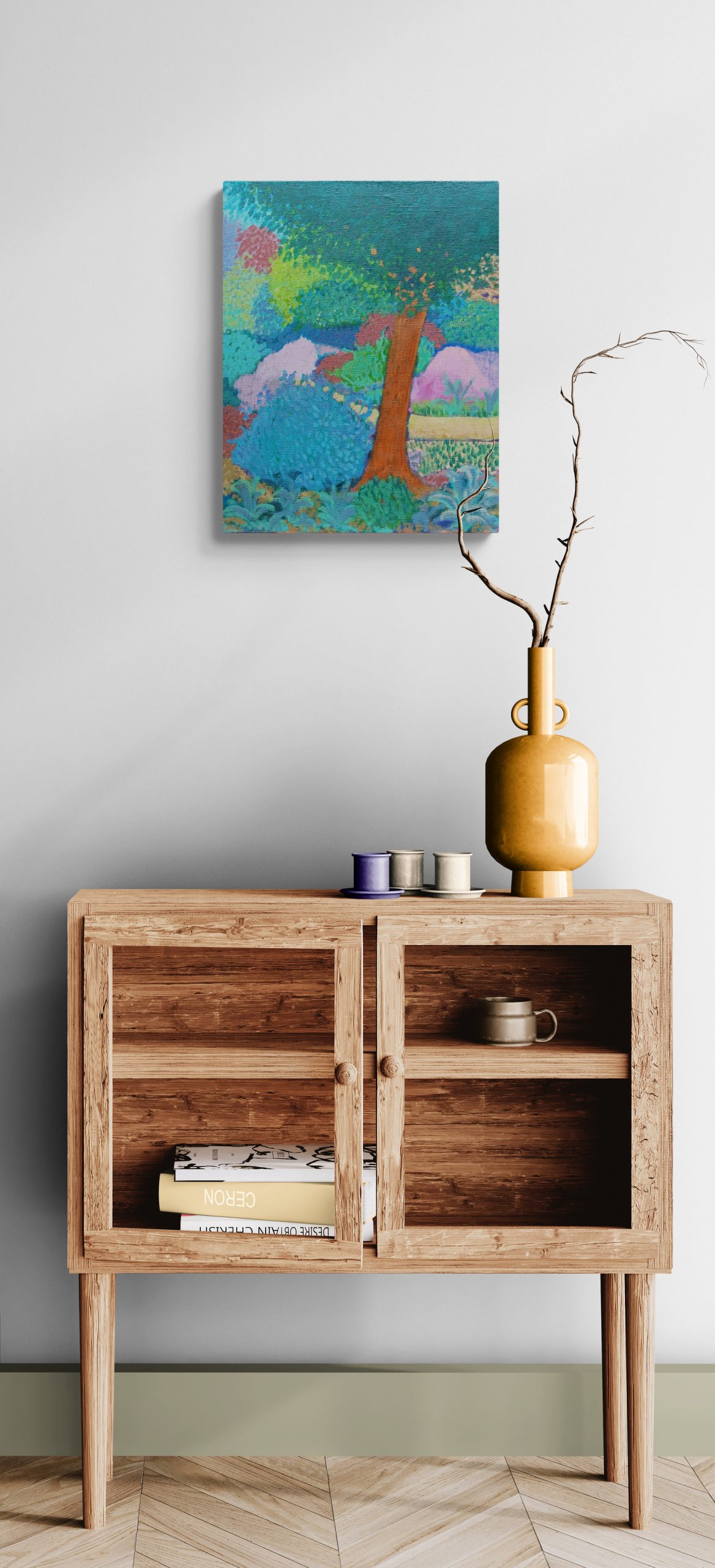 Room With Cabinet And Modern Armchair