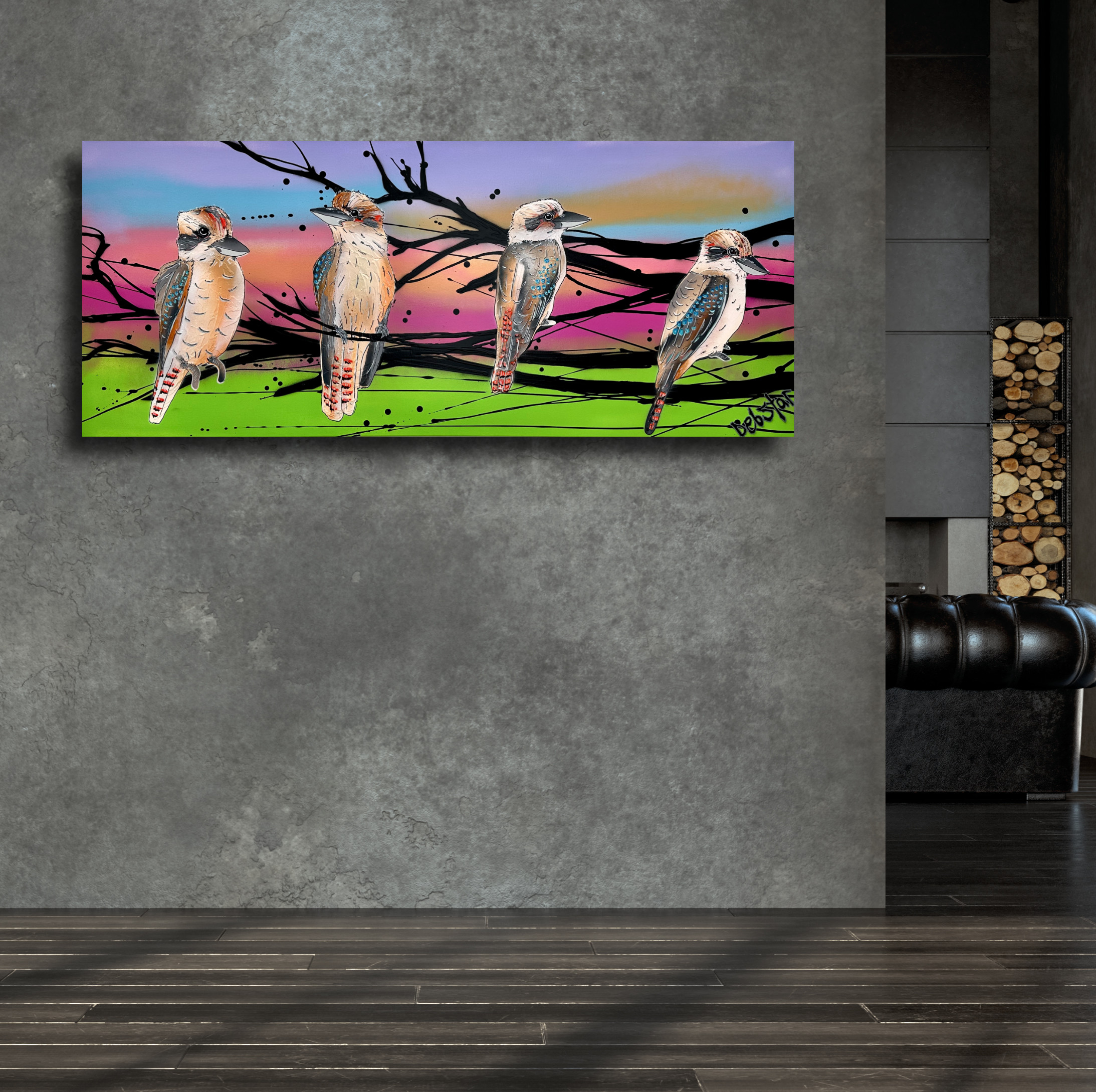 Living Room Interior In Loft, Industrial Style