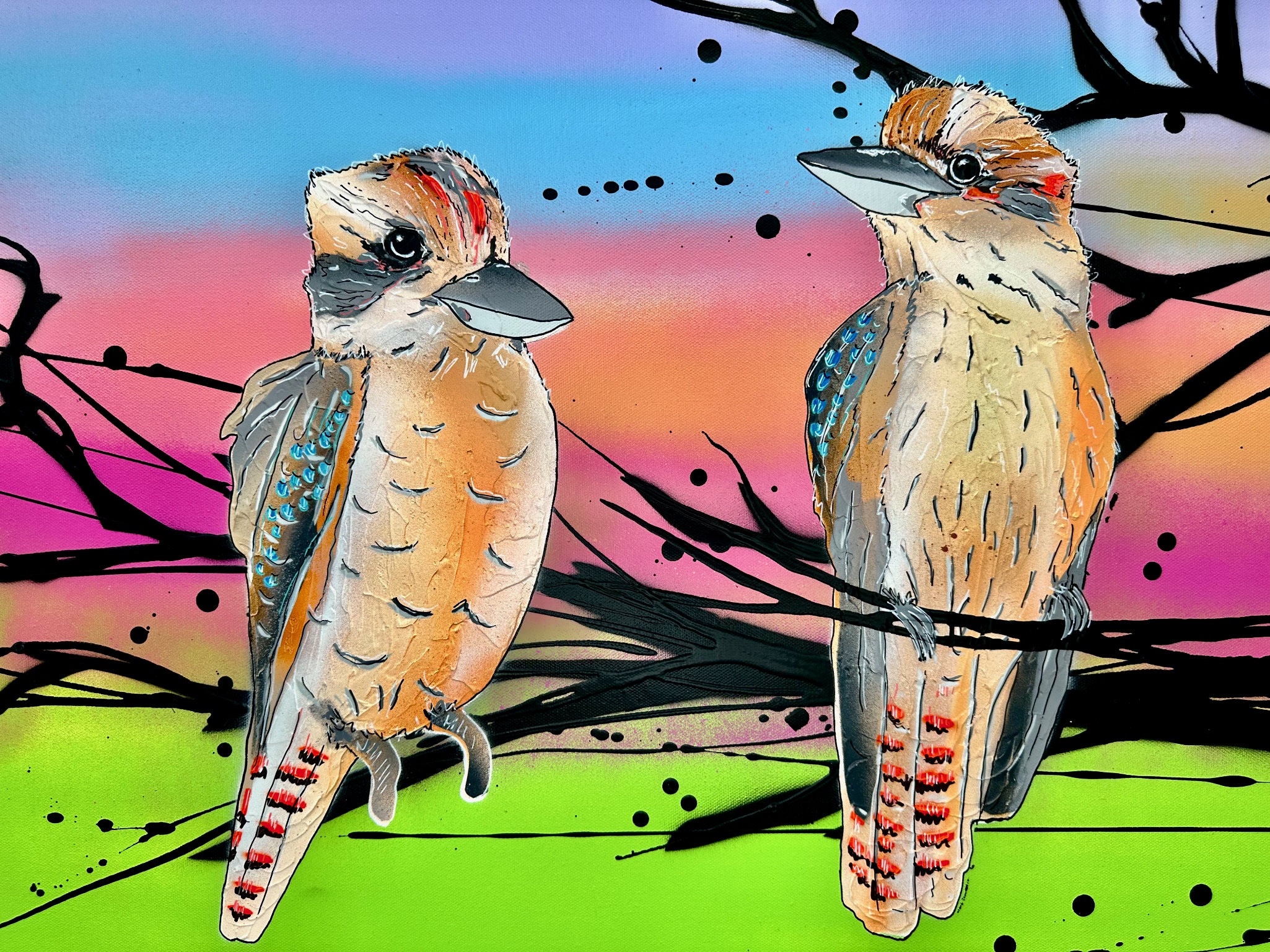 Kookaburras At Sunset Deborah Lang Urban Pop Art 4
