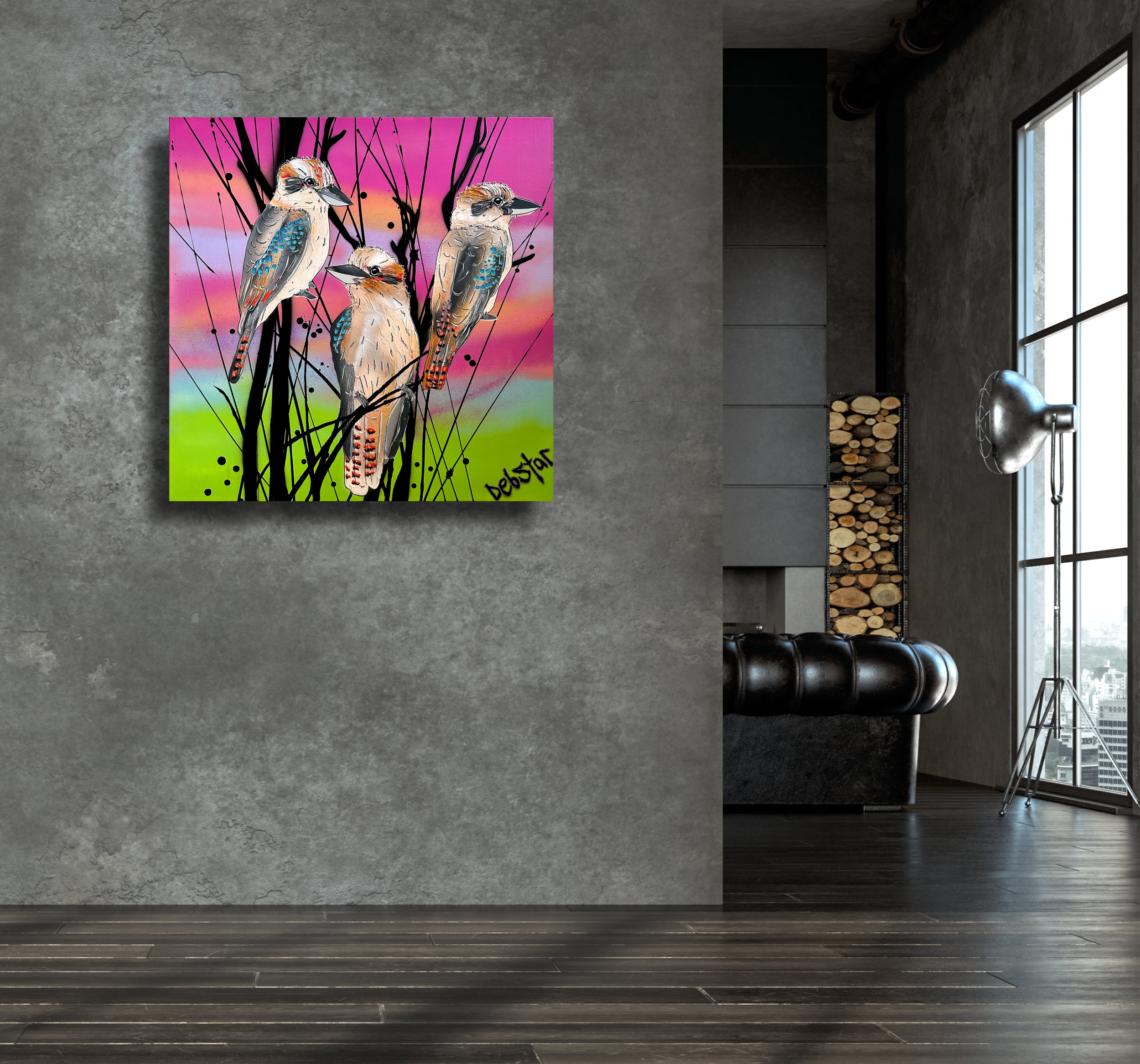 Living Room Interior In Loft, Industrial Style