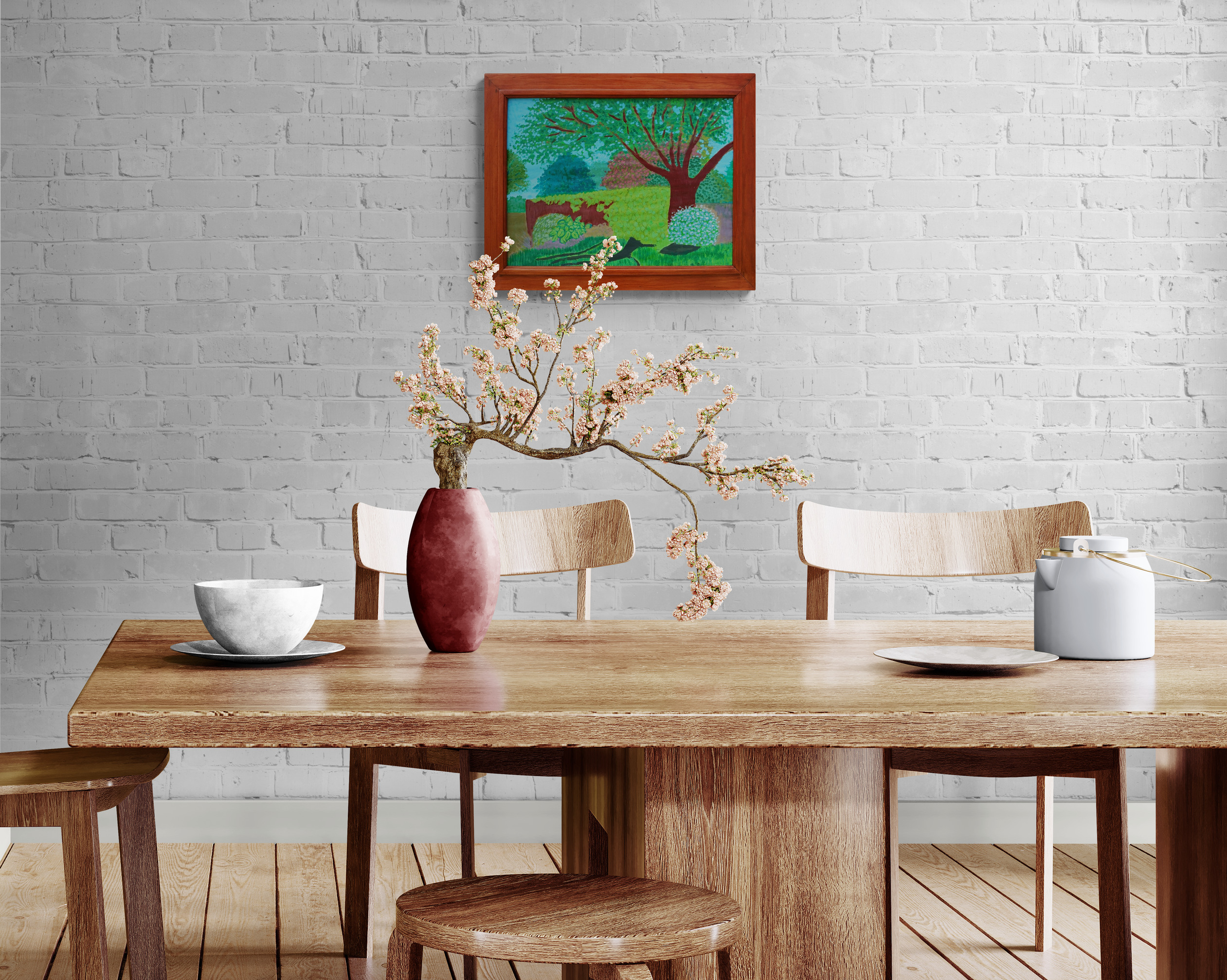 Dining Room With Tall Cabinet