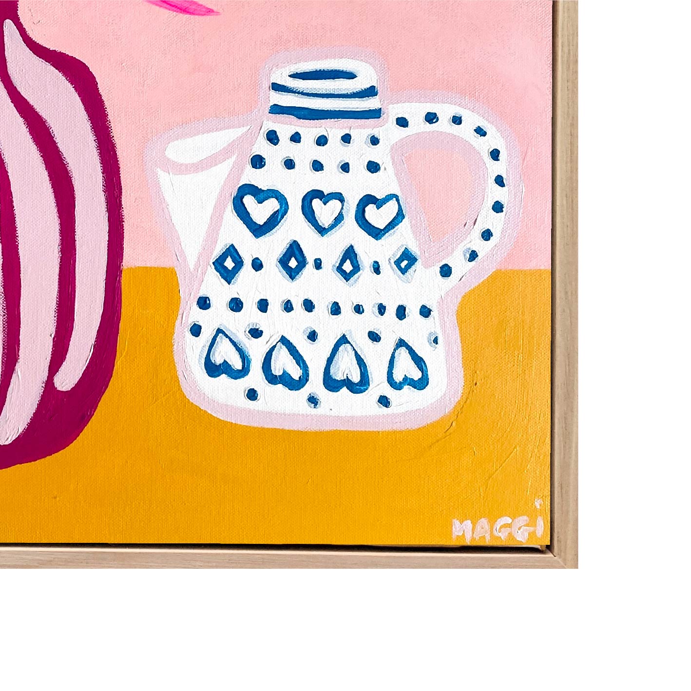 Stripey Pot With Pink Leaves Mmmmmmmmm