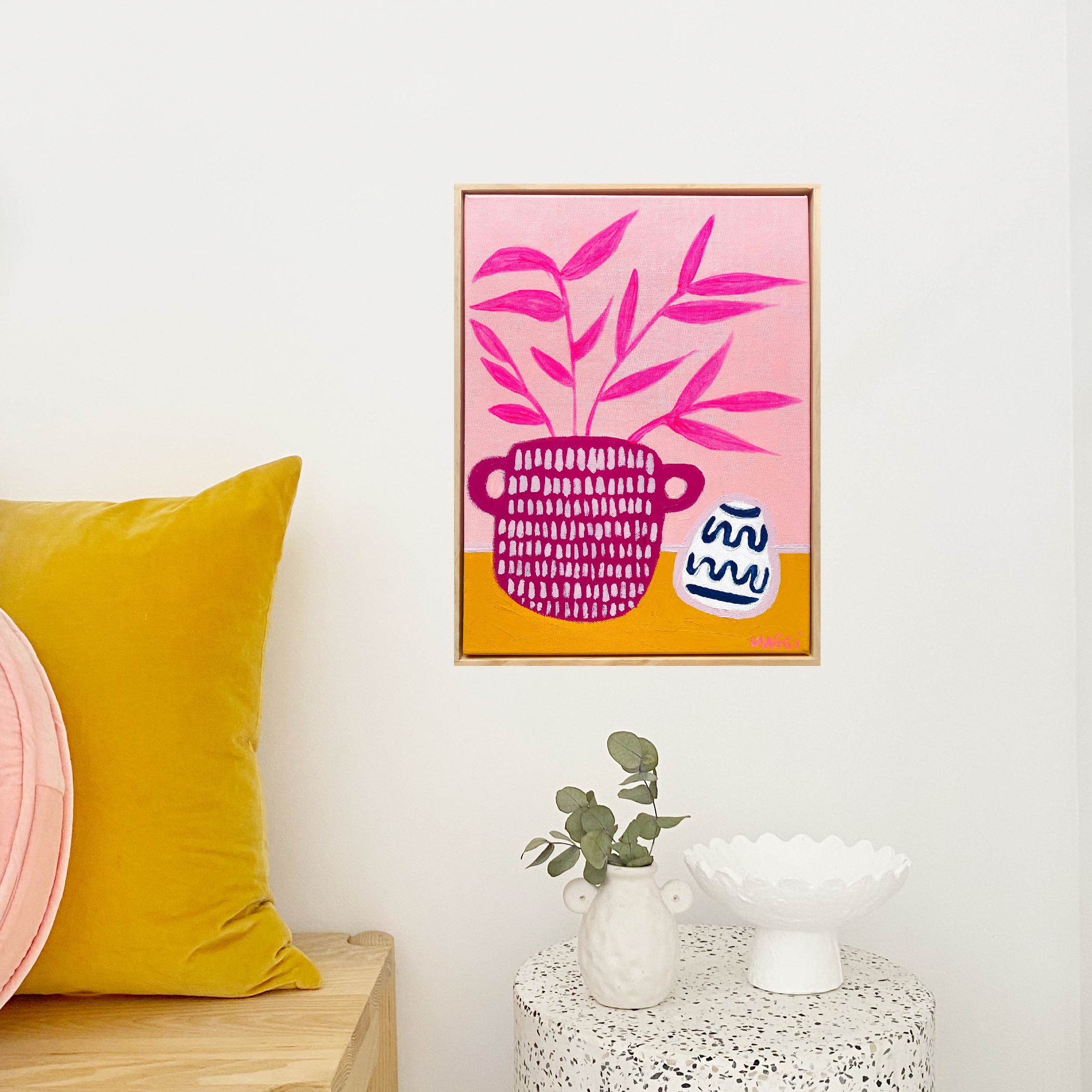 Magenta Urn With Pink Leaves Mmmm