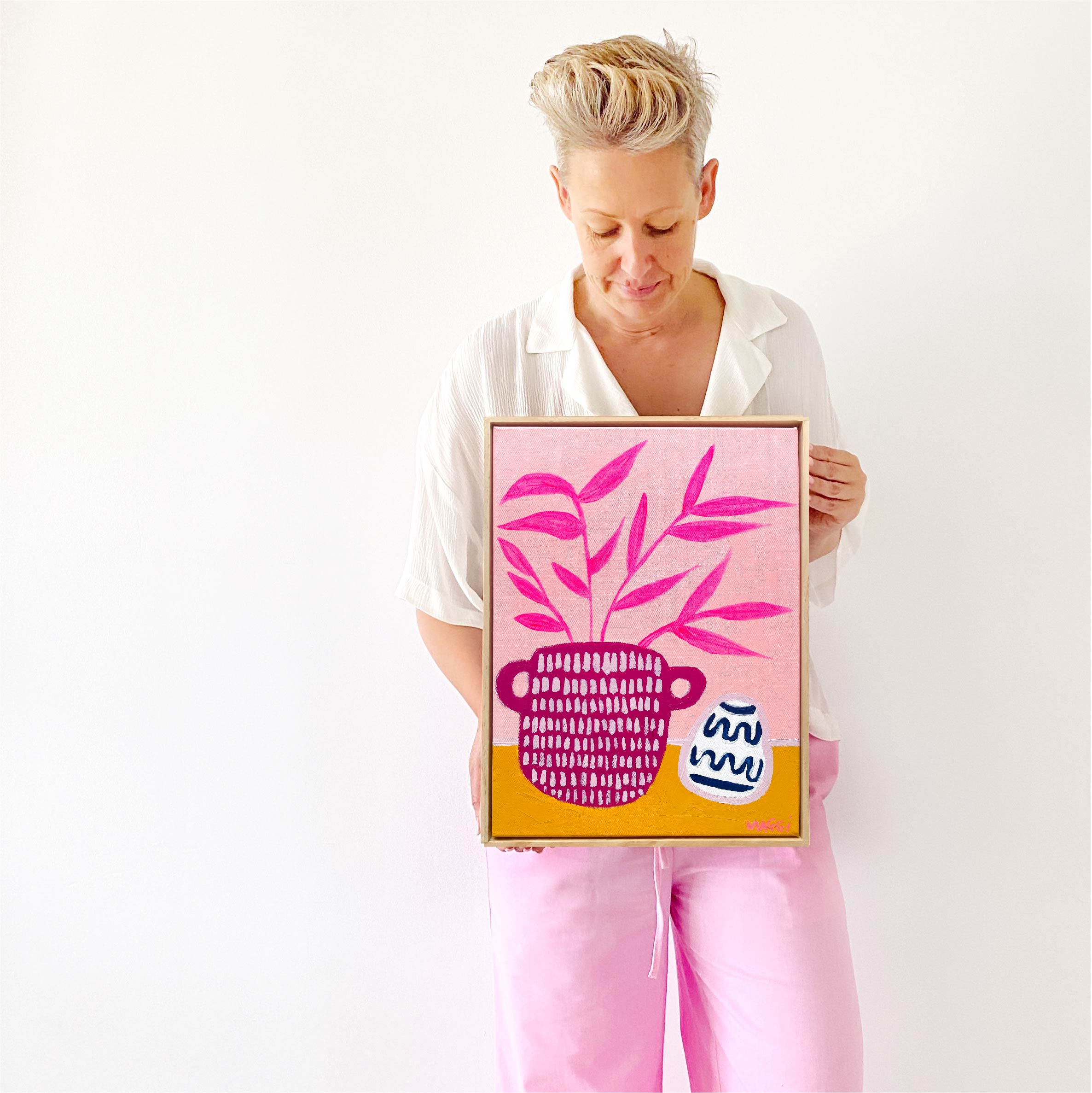 Magenta Urn With Wonky Pot 