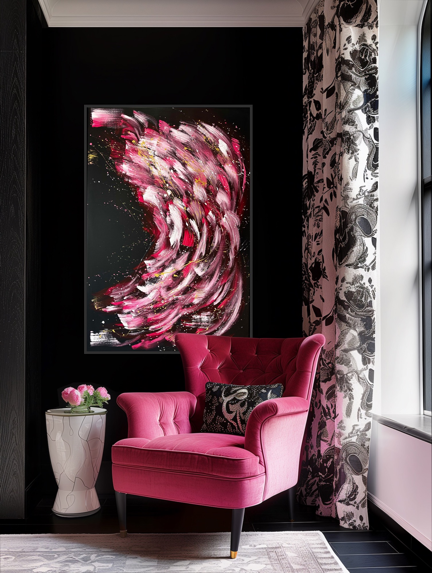 Bright Pink Interior Alanah Jarvis Abstract Art