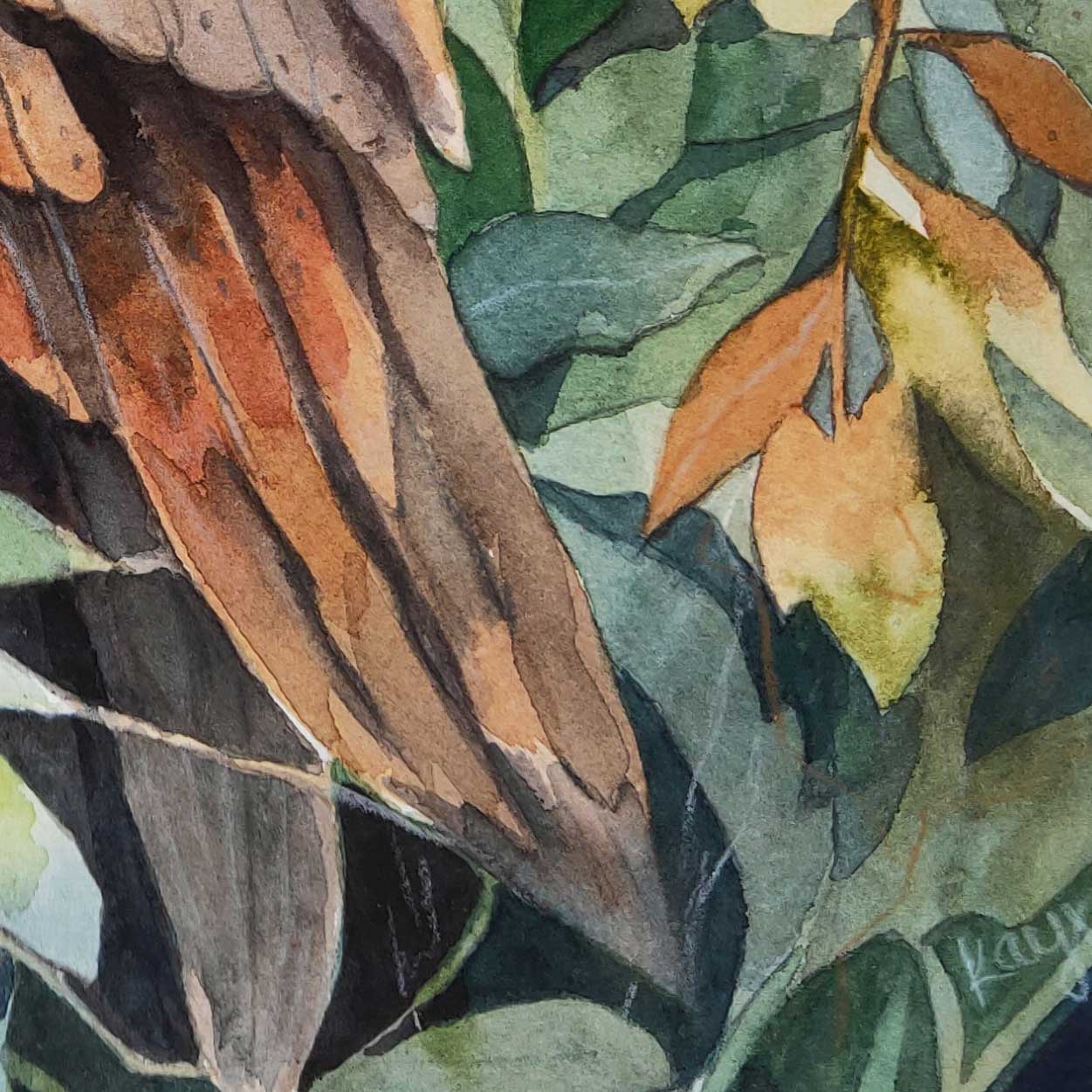 Owl Painting Leaves