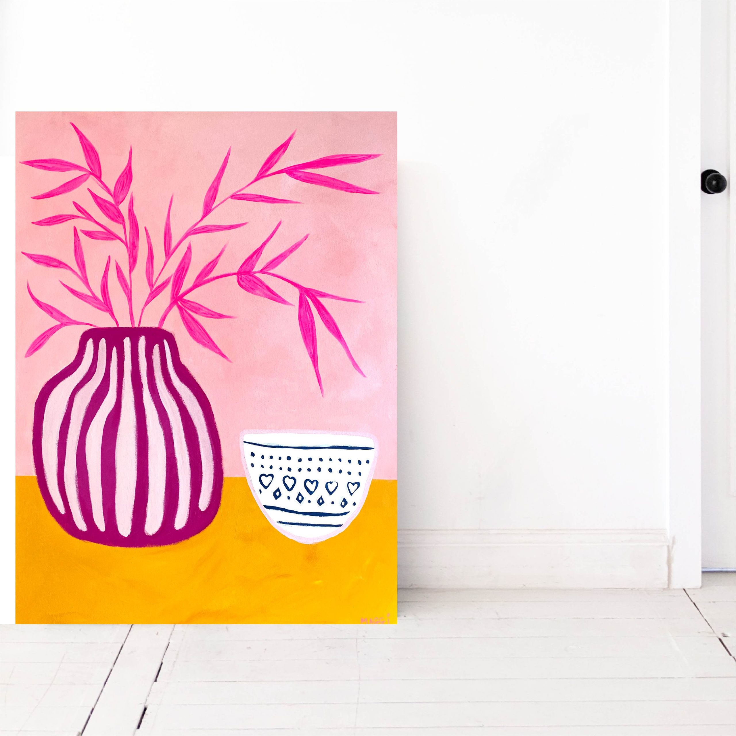 Wonky Bowl With Pink Pot Maggi Maggi