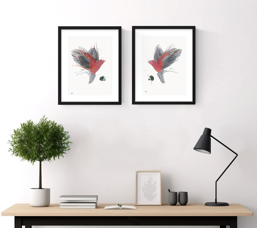 Diptych Sketchmotion Galahs