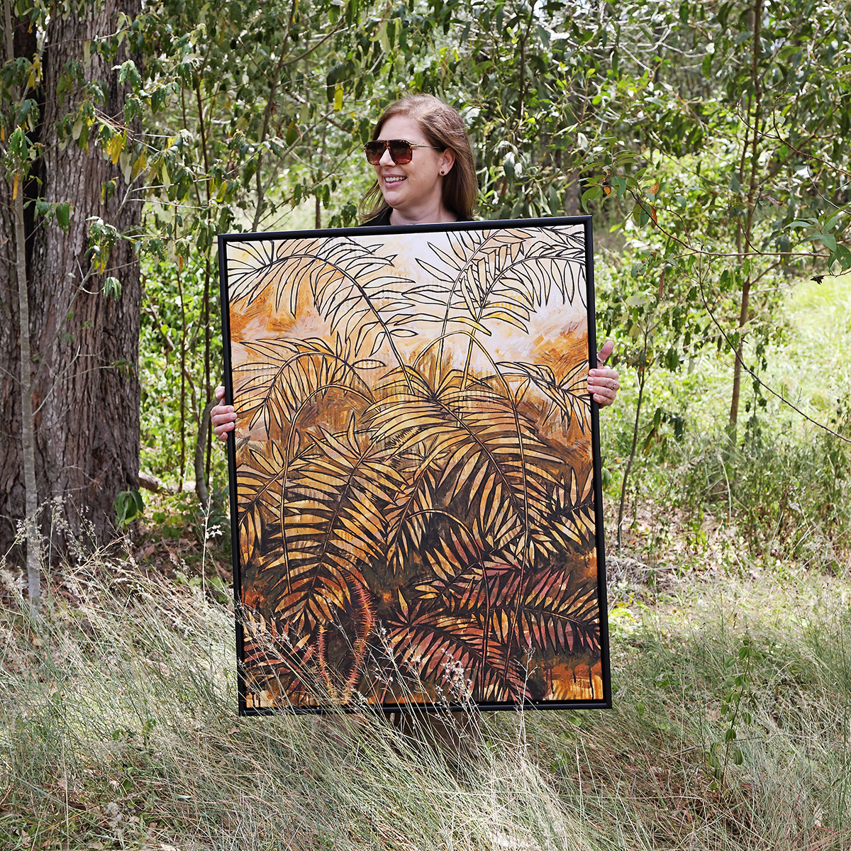 Lr 008 Wait A While Moment I Smith & Brooks Brisbane Art Dark Coastal Black Frame Australian Landscape