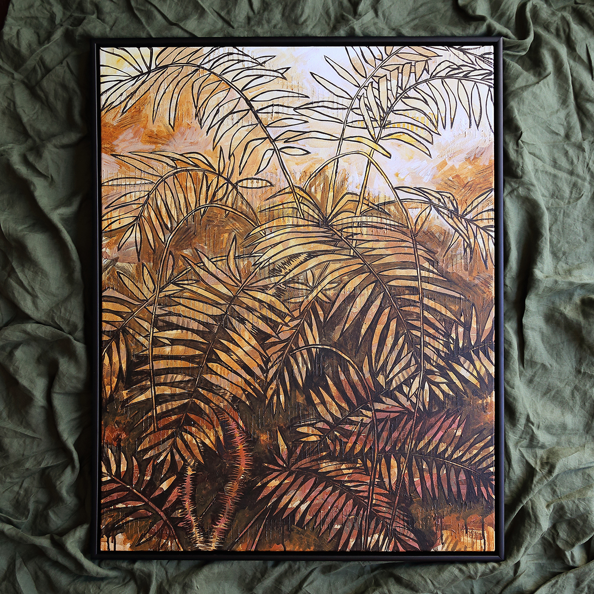 Lr 031 Wait A While Moment I Smith & Brooks Brisbane Art Dark Coastal Black Frame Australian Landscape