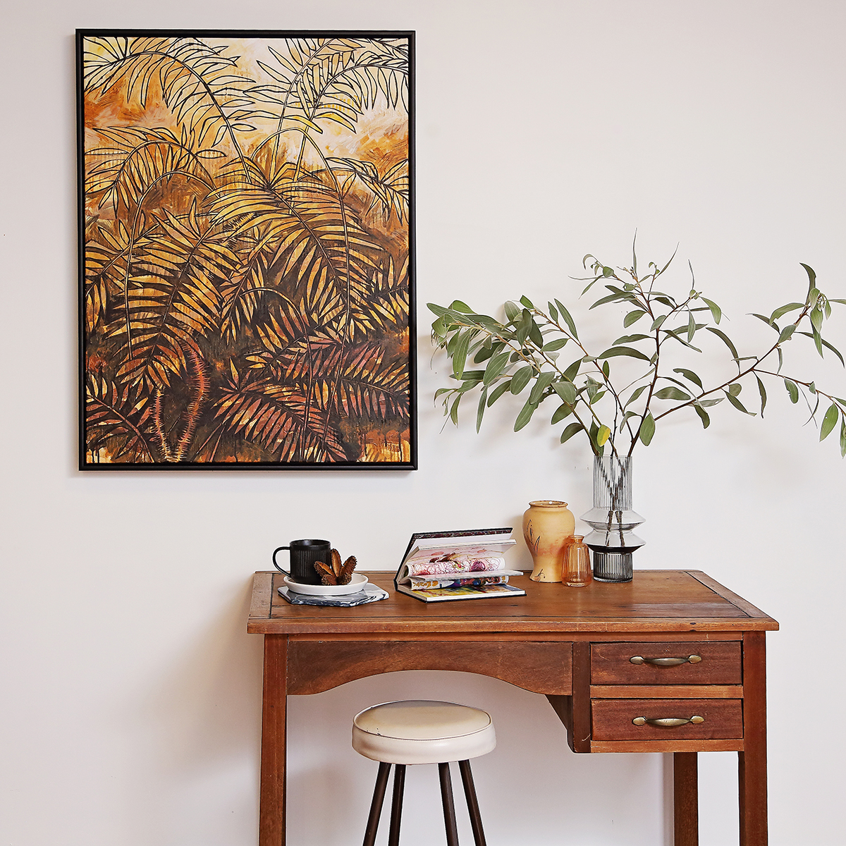 Lr 067 Wait A While Moment I Smith & Brooks Brisbane Art Dark Coastal Black Frame Australian Landscape