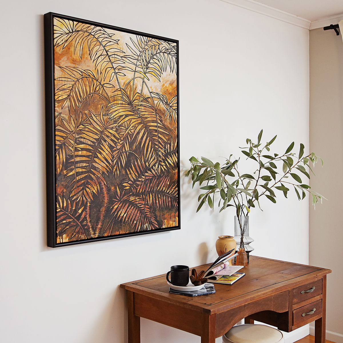 Lr 075 Wait A While Moment I Smith & Brooks Brisbane Art Dark Coastal Black Frame Australian Landscape