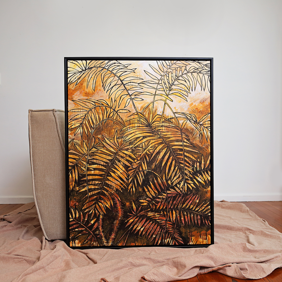 Lr 090 Wait A While Moment I Smith & Brooks Brisbane Art Dark Coastal Black Frame Australian Landscape