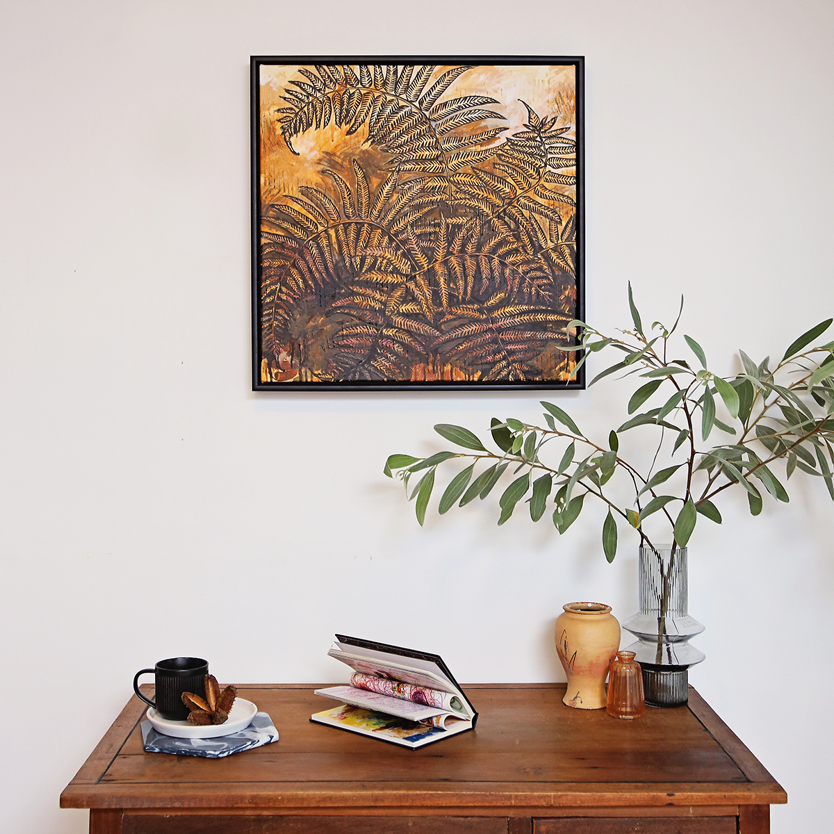 Lr 045 Soft Bracken Fern Moment I Smith & Brooks Dark Coastal Vibes Art For Australian Interiors Shop Brisbane Artists