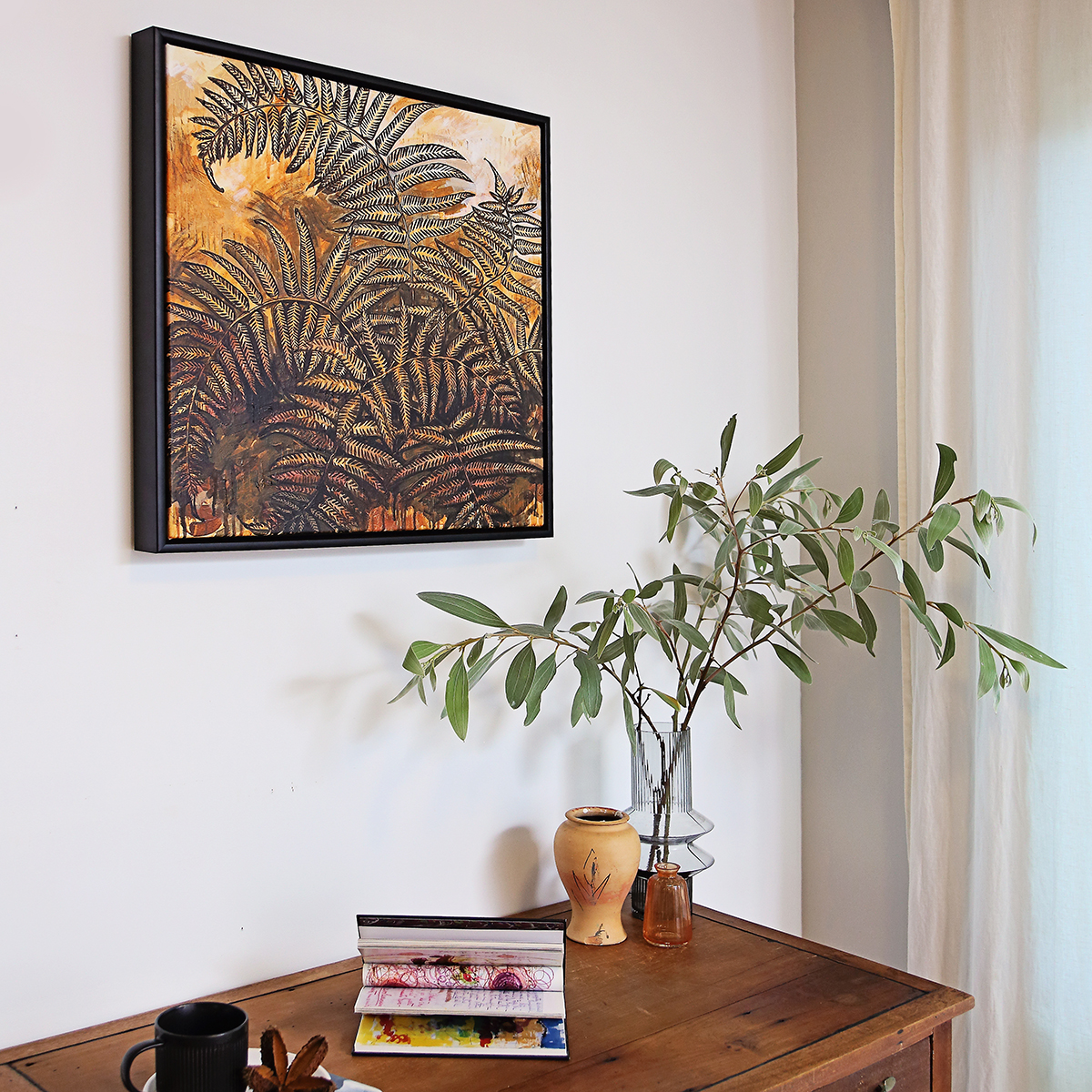 Lr 049 Soft Bracken Fern Moment I Smith & Brooks Dark Coastal Vibes Art For Australian Interiors Shop Brisbane Artists
