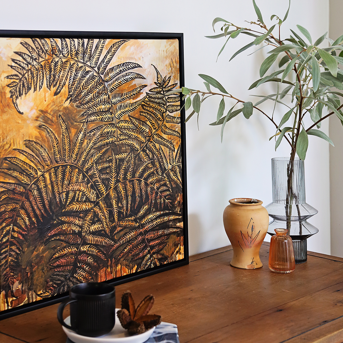 Lr 063 Soft Bracken Fern Moment I Smith & Brooks Dark Coastal Vibes Art For Australian Interiors Shop Brisbane Artists
